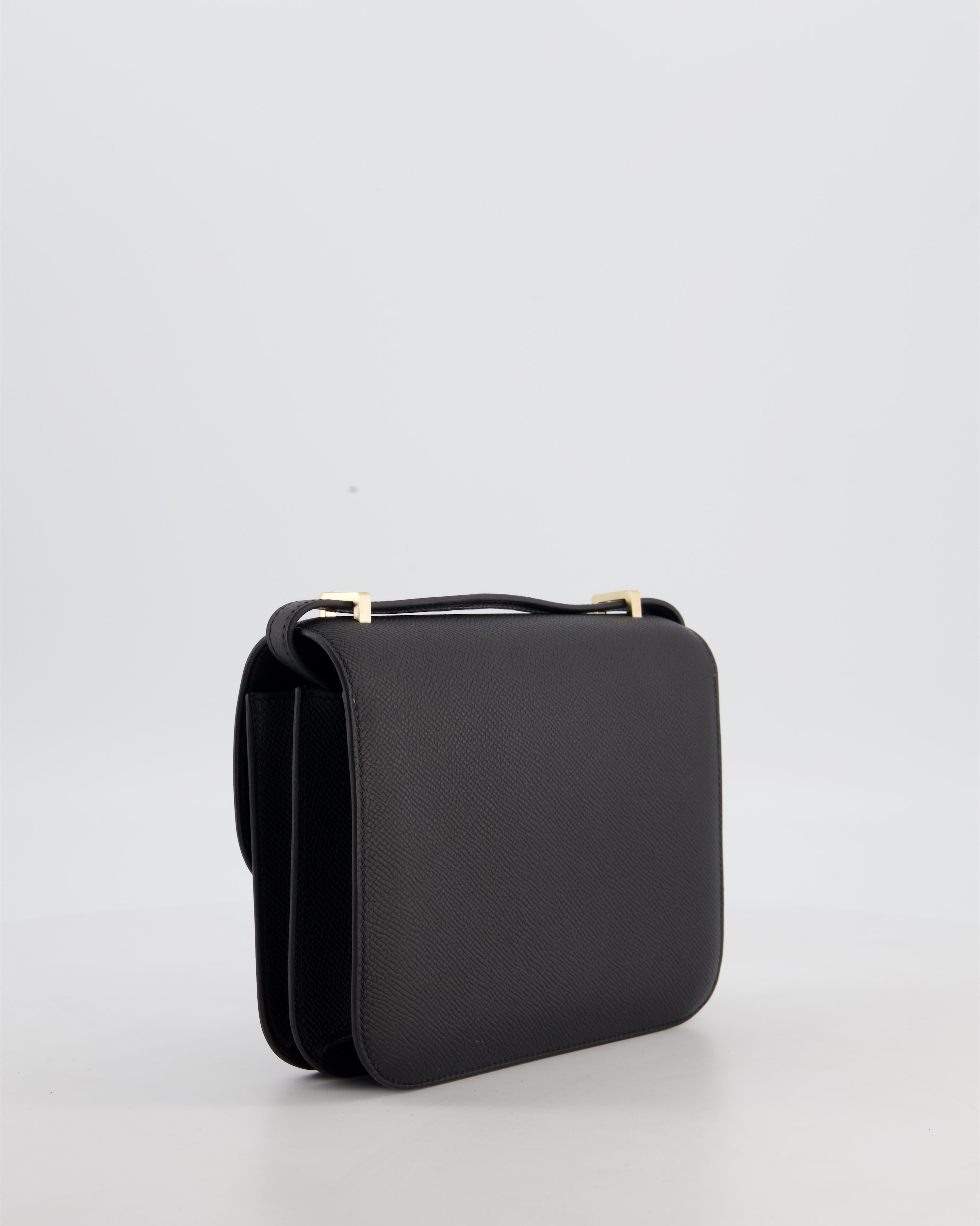 *RARE* Hermès Mini Constance III Mirror 18 Bag in Noir Epsom Leather with Brushed Permabrass Hardware