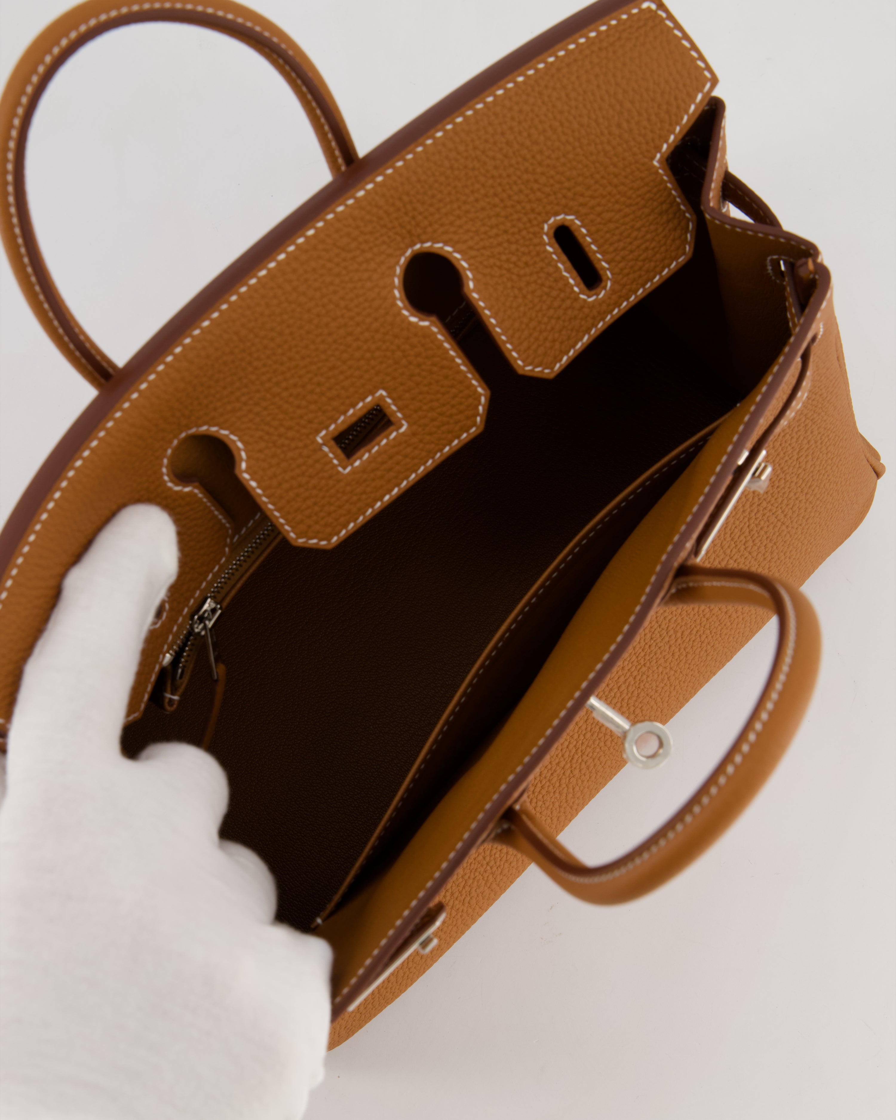 Hermès Birkin 25 Retourne Gold Togo Leather with Palladium Hardware