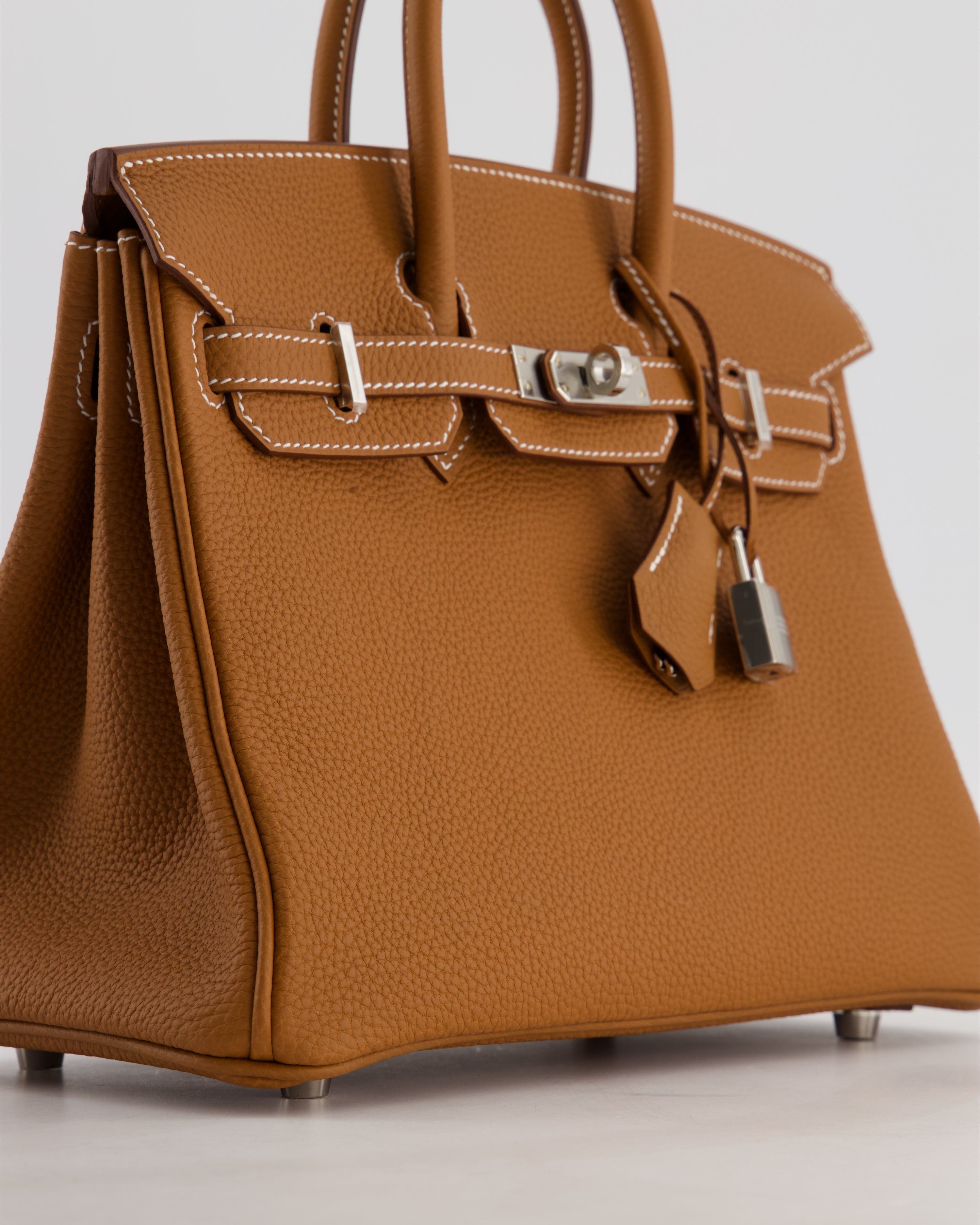 Hermès Birkin 25 Retourne Gold Togo Leather with Palladium Hardware