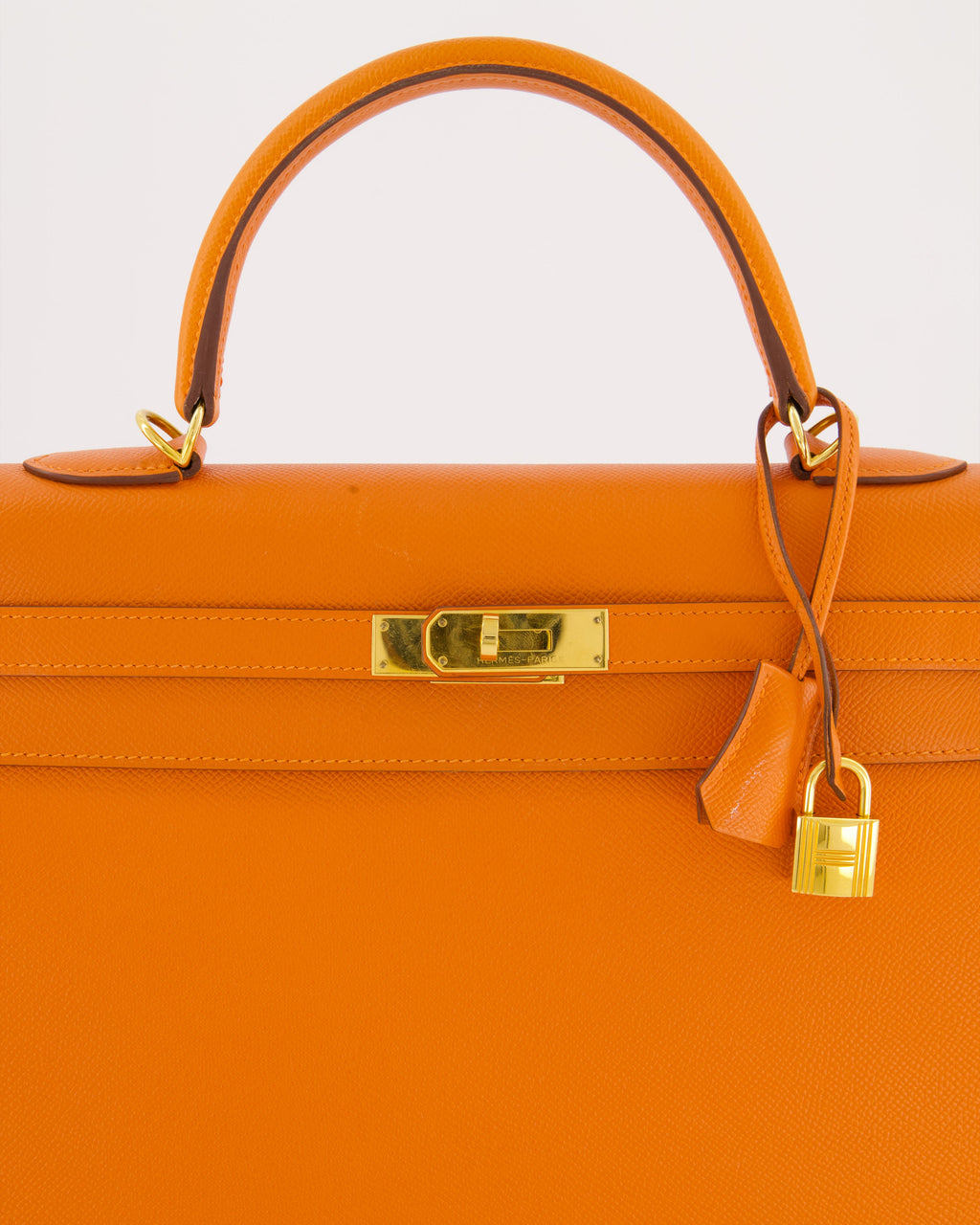 Hermès Kelly 35 Sellier Bag in Orange Epsom Leather With Gold Hardware