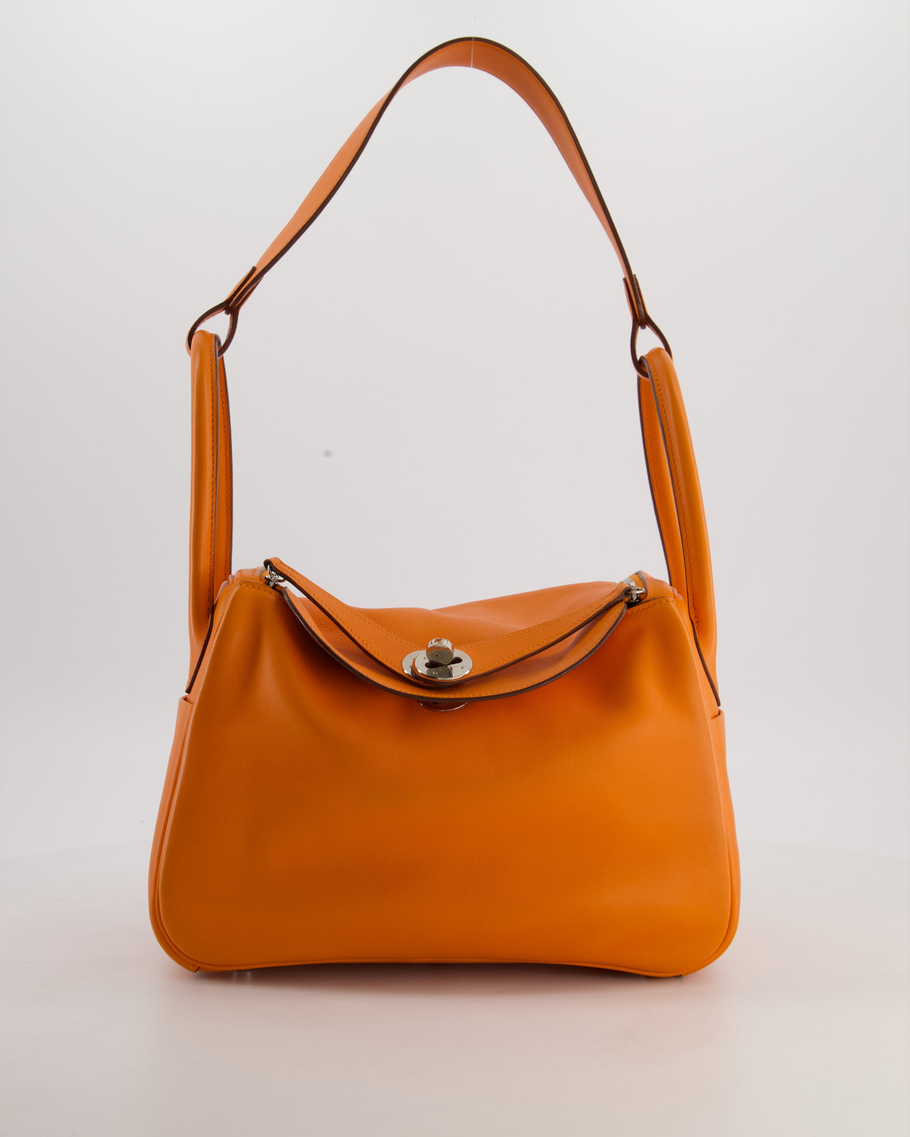 Hermès Lindy 26 Bag in Orange H Swift Leather with Palladium Hardware
