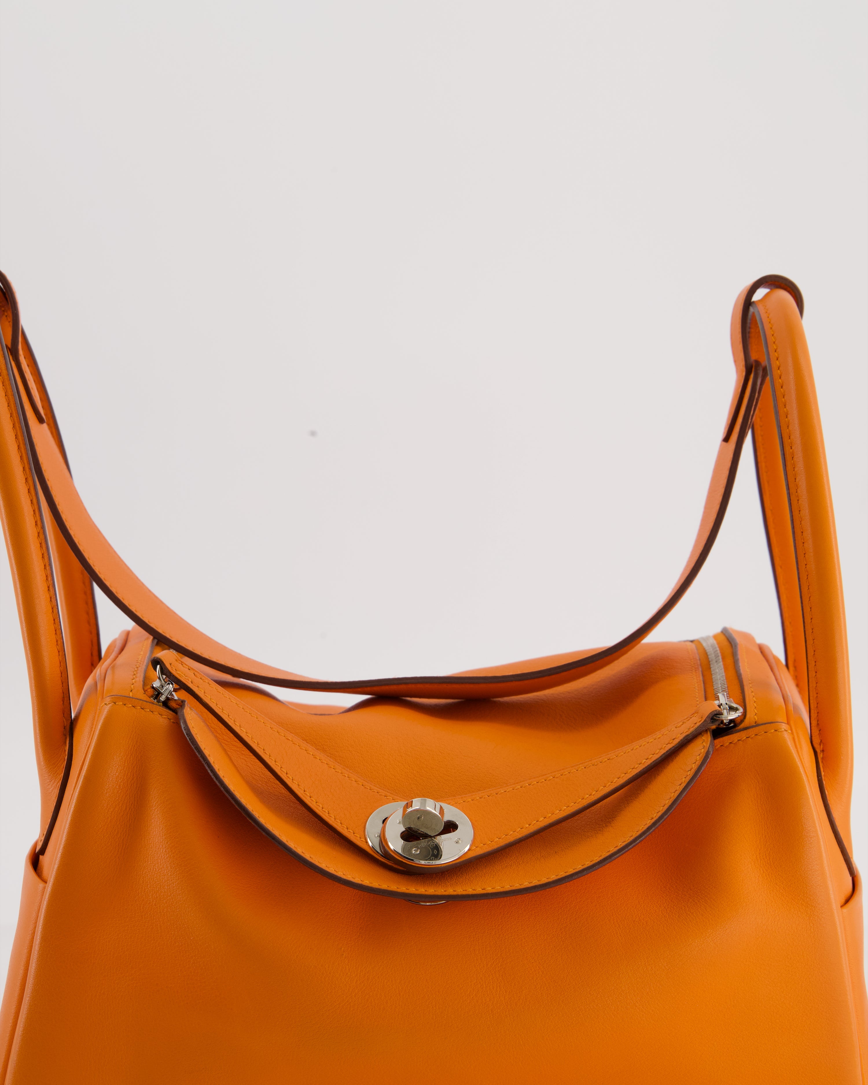 Hermès Lindy 26 Bag in Orange H Swift Leather with Palladium Hardware