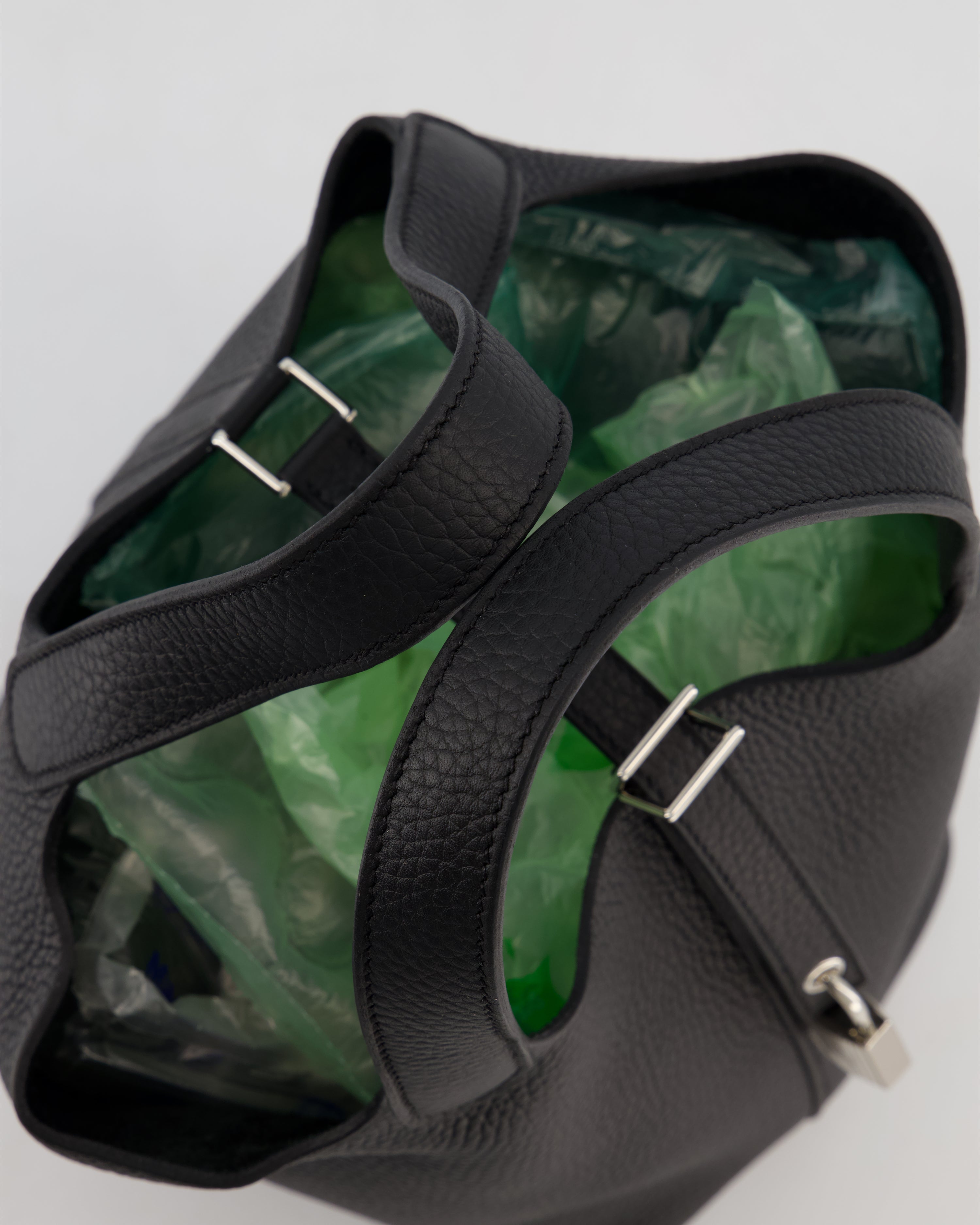 Hermès Picotin Lock 18 Bag in Noir Taurillon Clemence Leather with Palladium Hardware