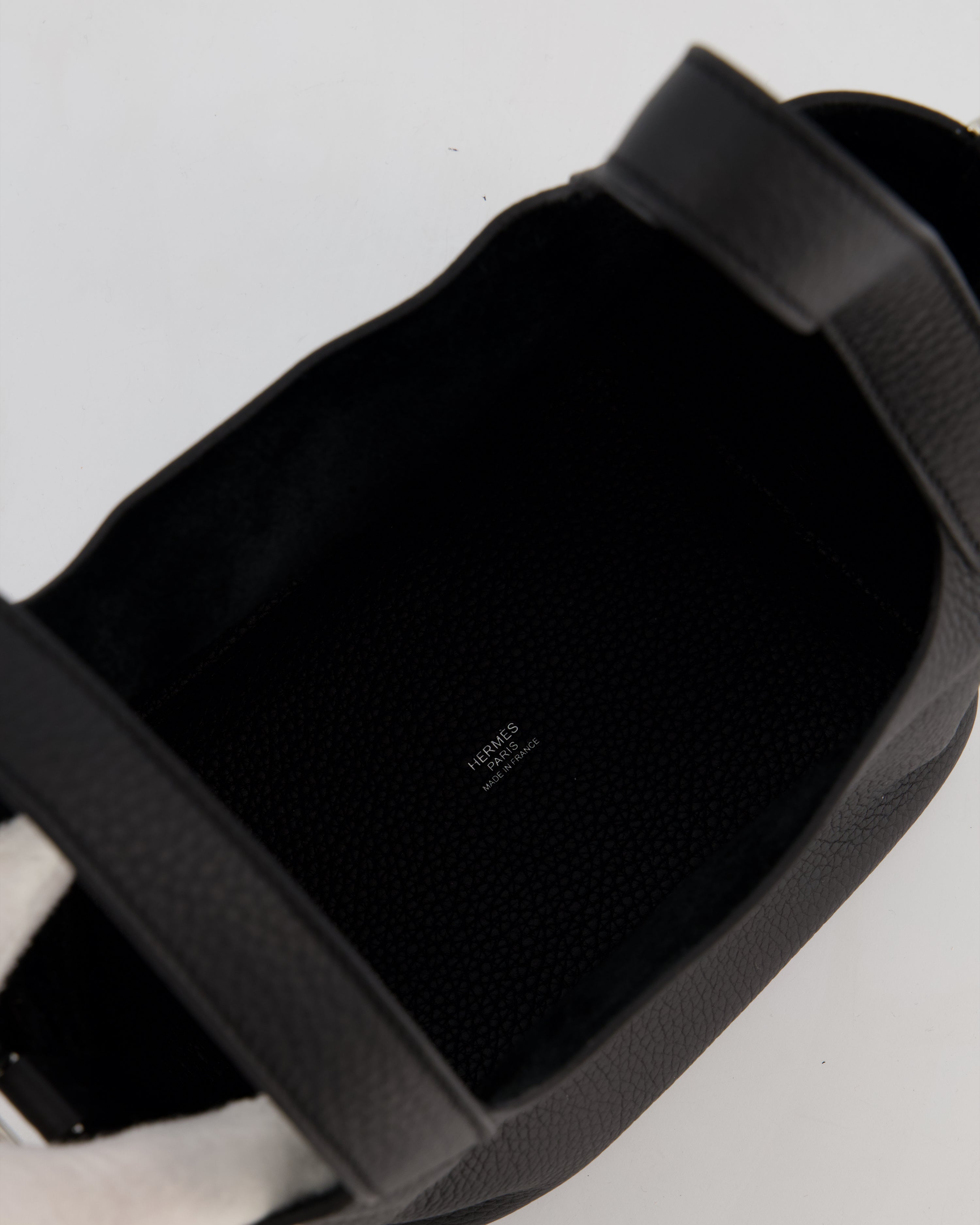 Hermès Picotin Lock 18 Bag in Noir Taurillon Clemence Leather with Palladium Hardware