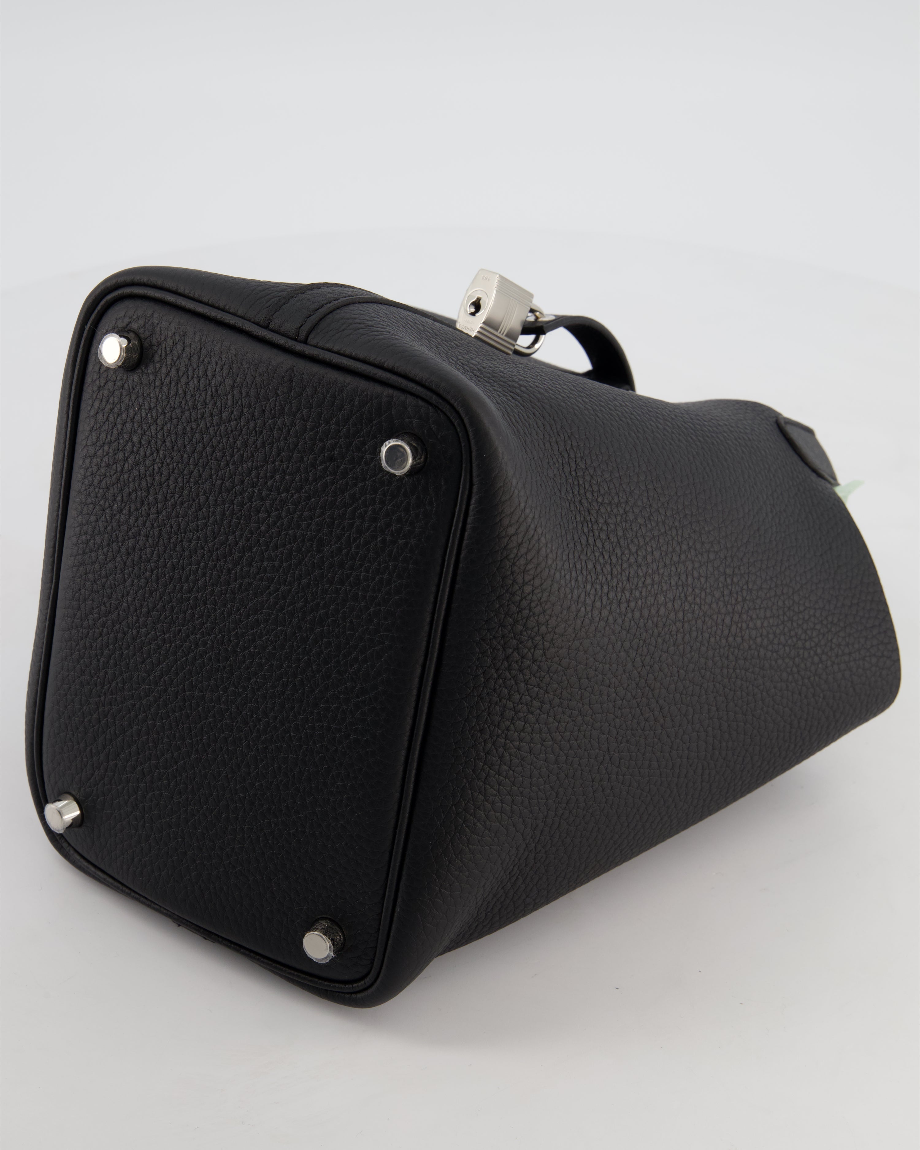 Hermès Picotin Lock 18 Bag in Noir Taurillon Clemence Leather with Palladium Hardware