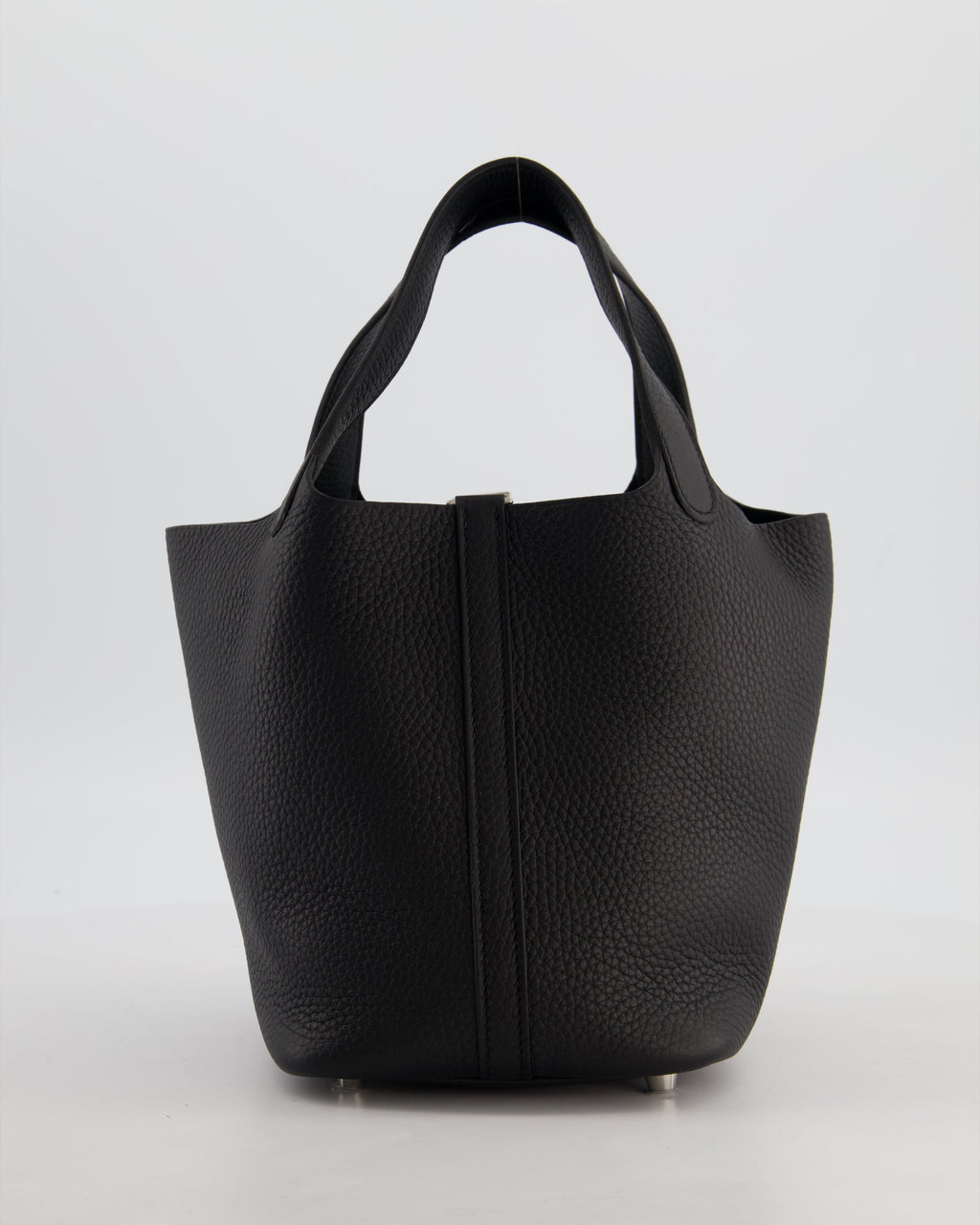 Hermès Picotin Lock 18 Bag in Noir Taurillon Clemence Leather with Palladium Hardware