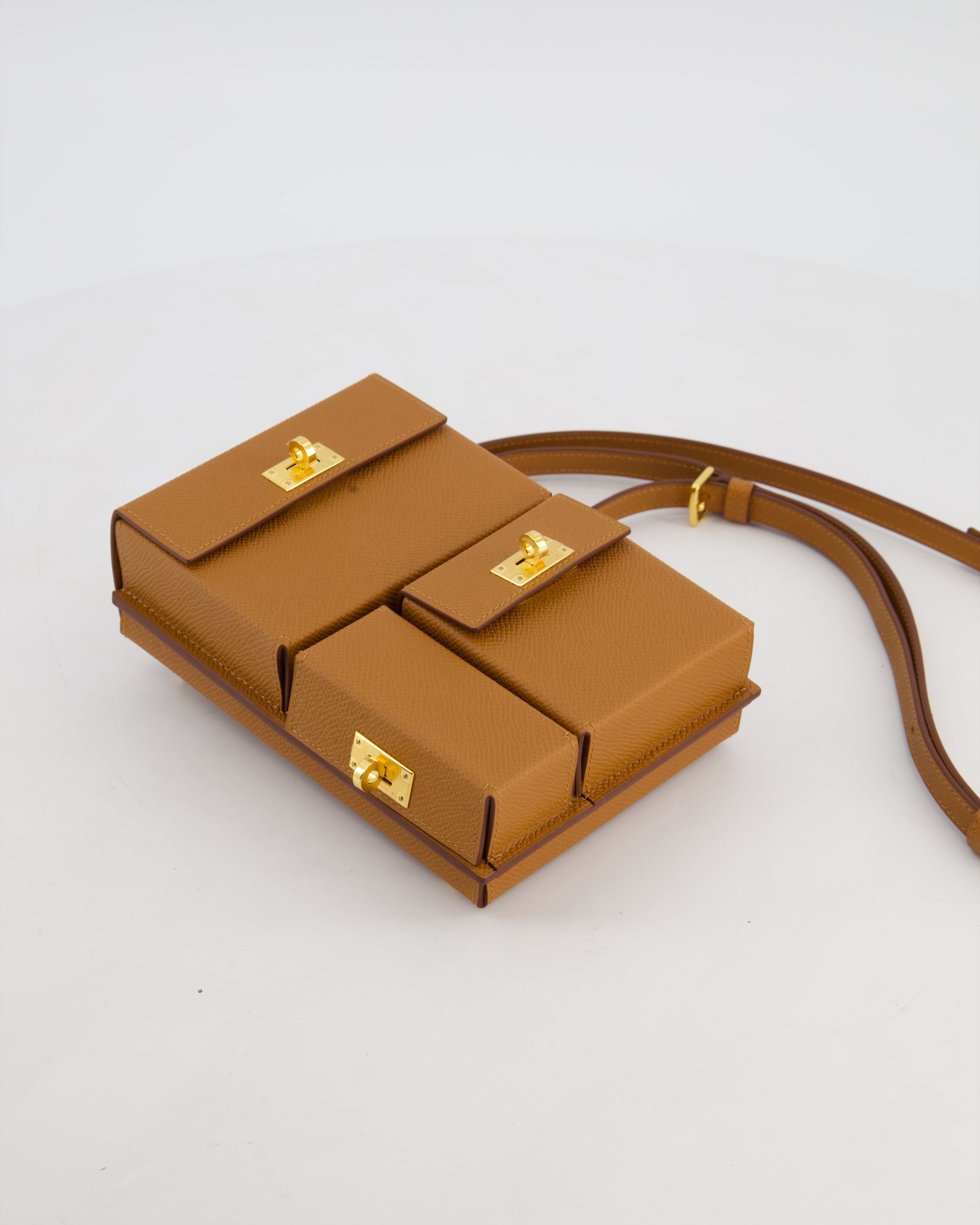 Hermès Kelly Multipocket To Go Pouch in Gold Epsom Leather with Gold Hardware