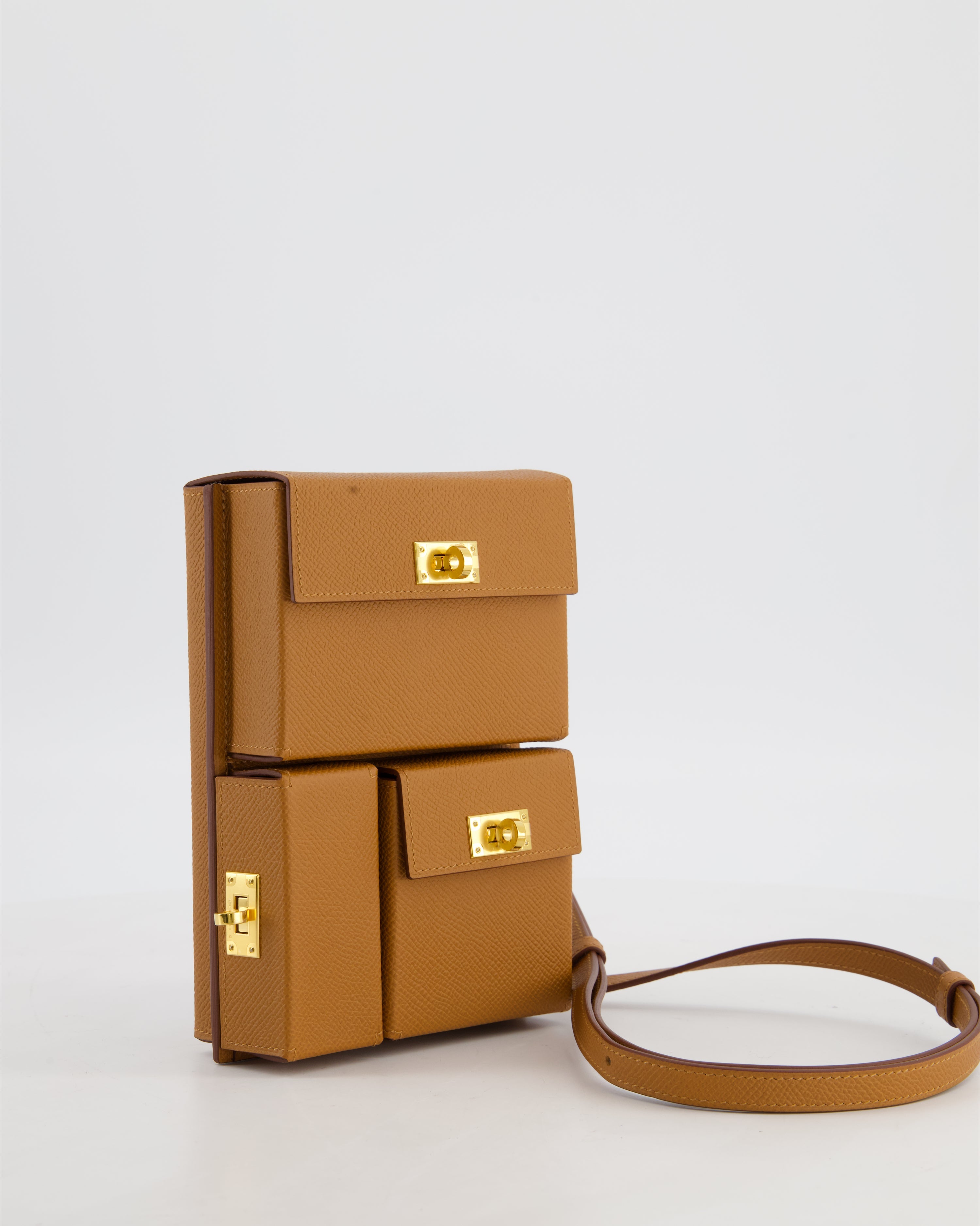 Hermès Kelly Multipocket To Go Pouch in Gold Epsom Leather with Gold Hardware