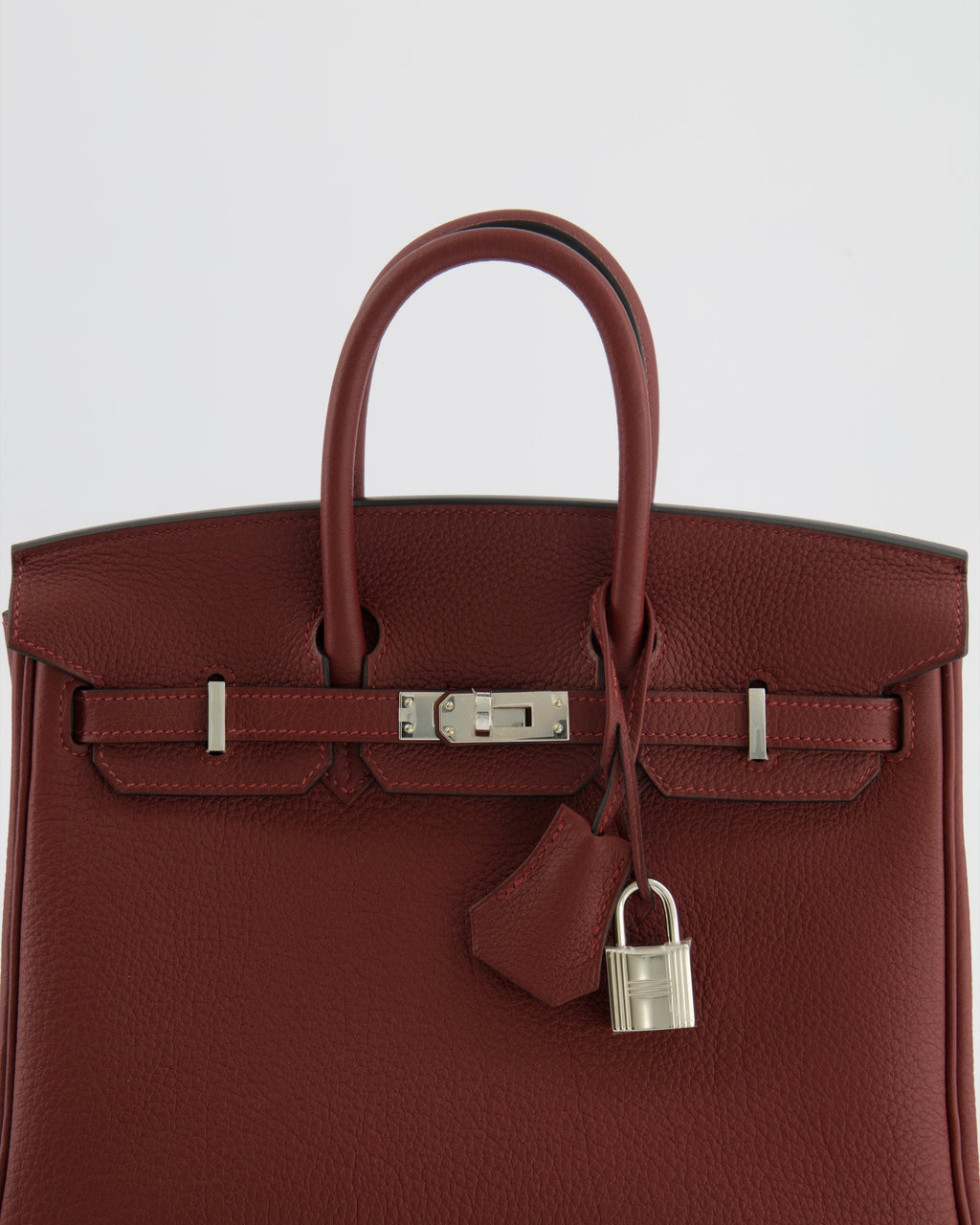 Hermès Birkin 25 Retourne Bag in Rouge H Veau Togo Leather with Palladium Hardware