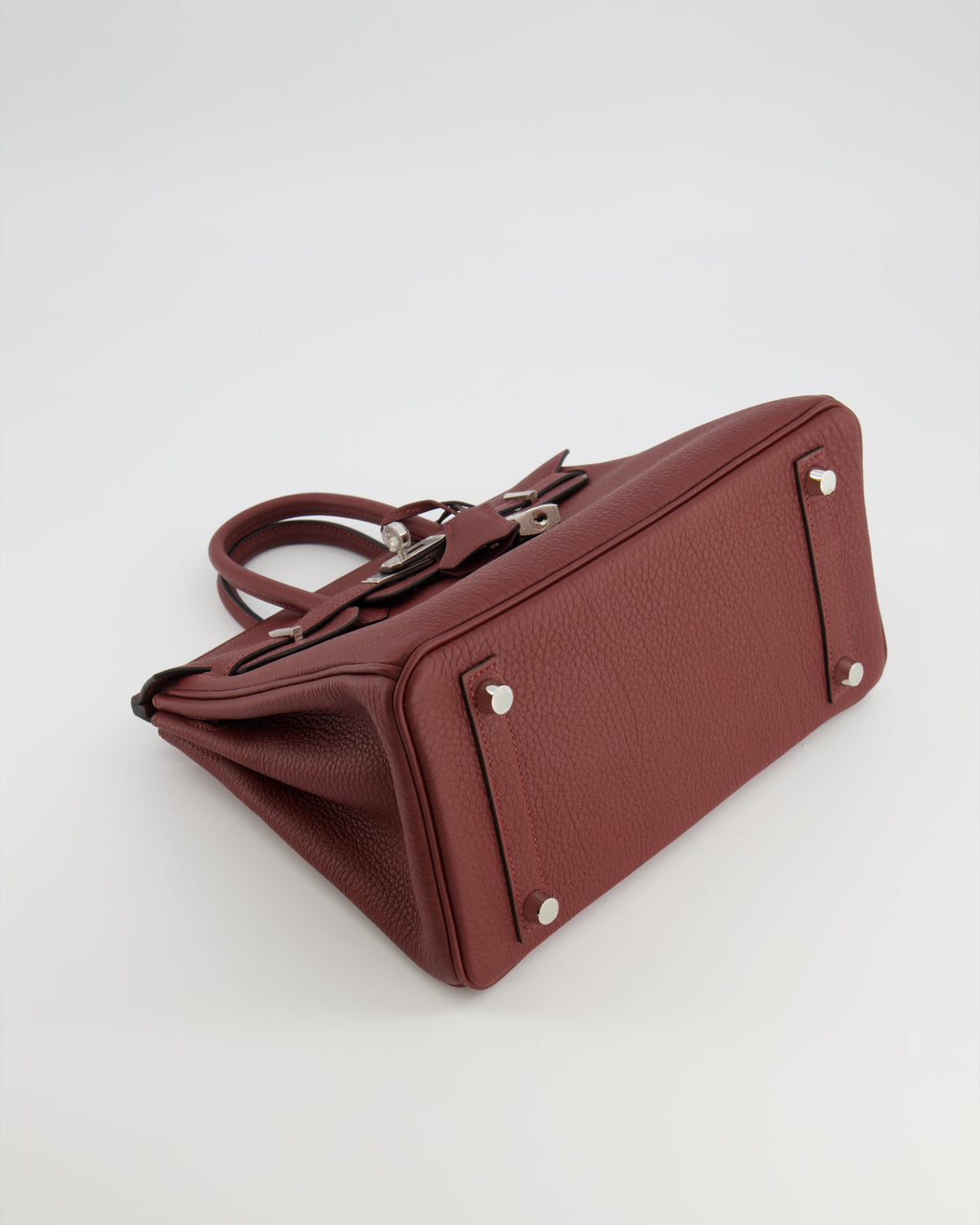 Hermès Birkin 25 Retourne Bag in Rouge H Veau Togo Leather with Palladium Hardware