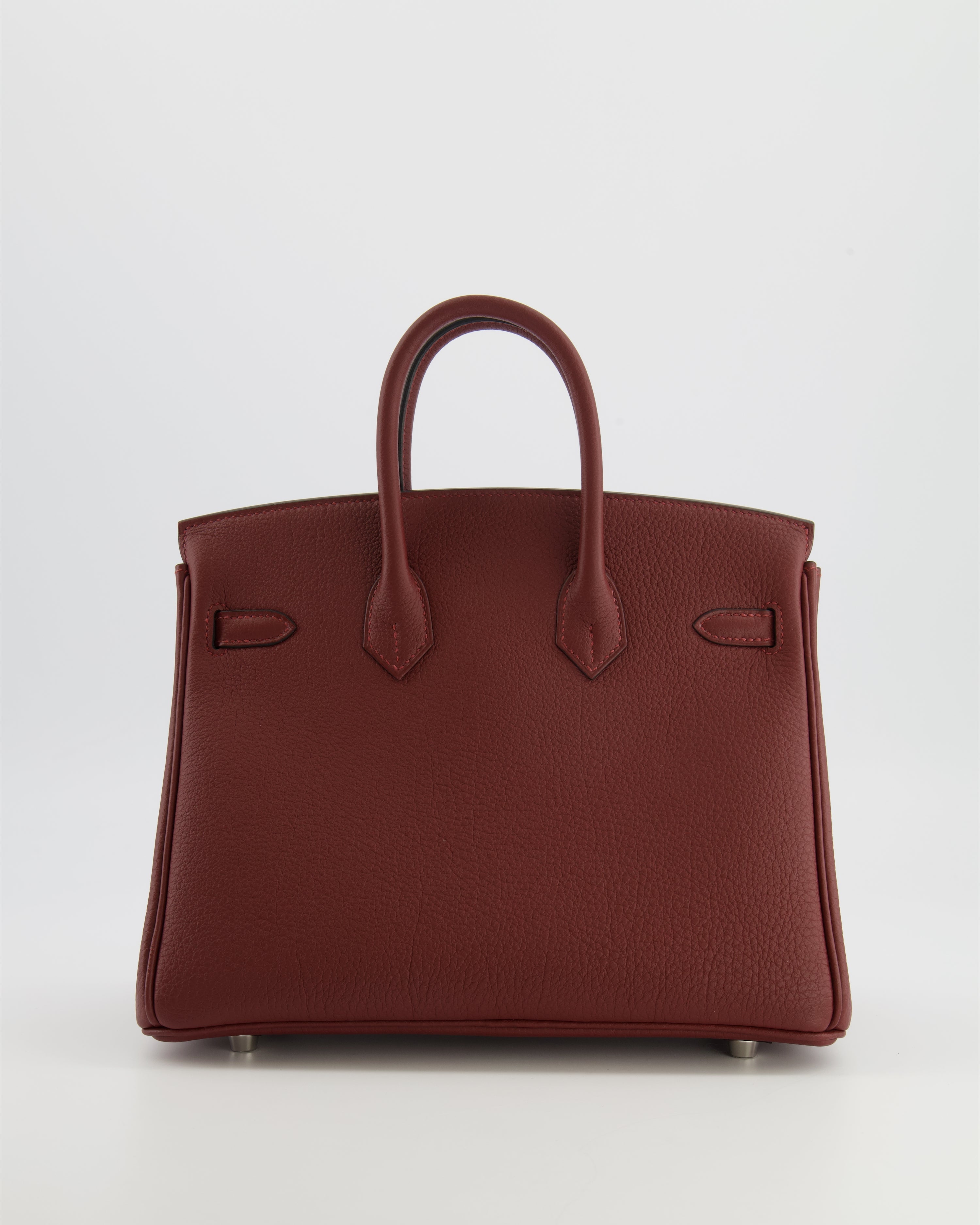 Hermès Birkin 25 Retourne Bag in Rouge H Veau Togo Leather with Palladium Hardware