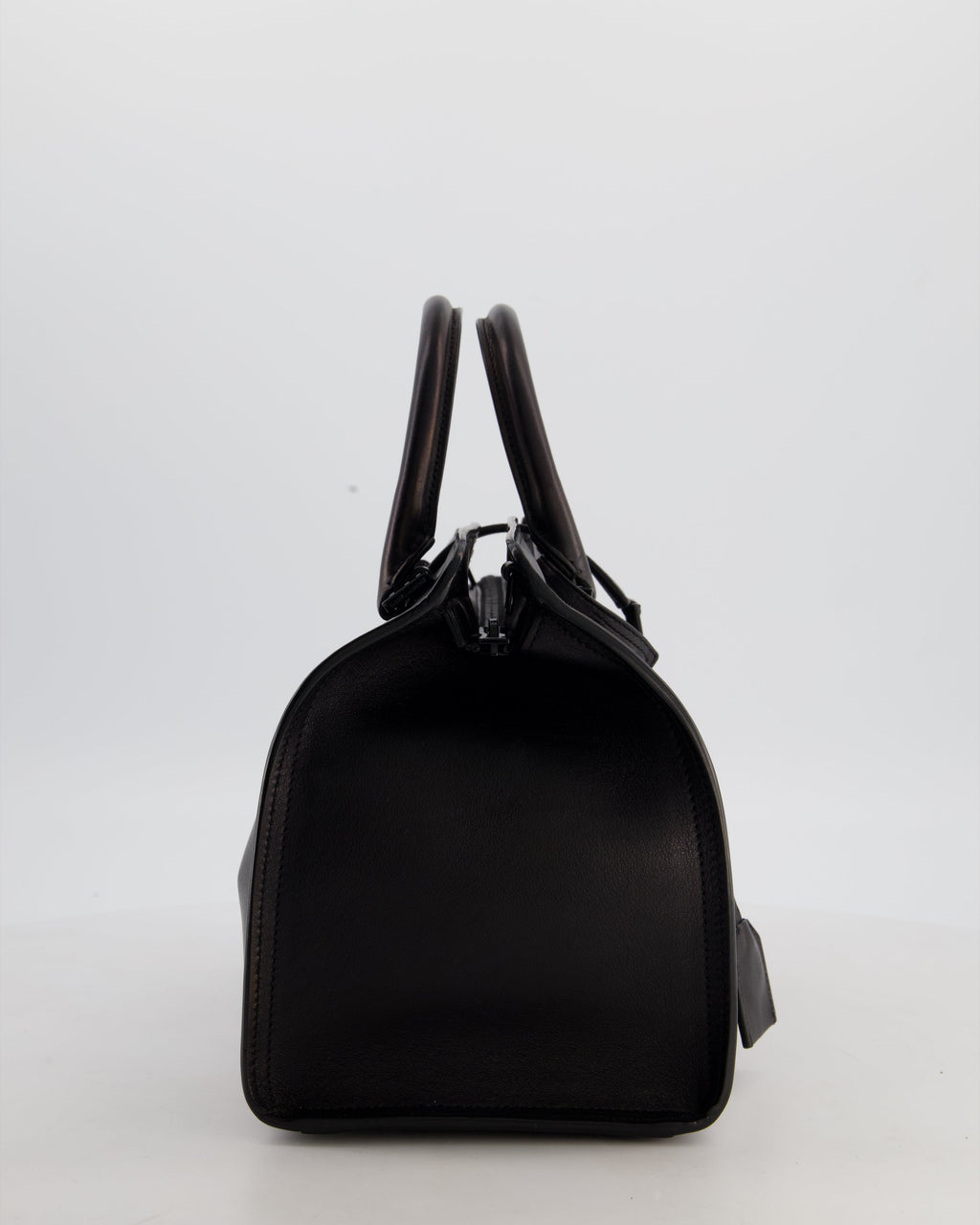 Saint Laurent Black Small Monogram Cabas Satchel Bag in Calfskin Leather and Black Hardware