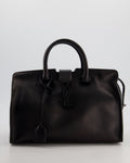 Saint Laurent Black Small Monogram Cabas Satchel Bag in Calfskin Leather and Black Hardware