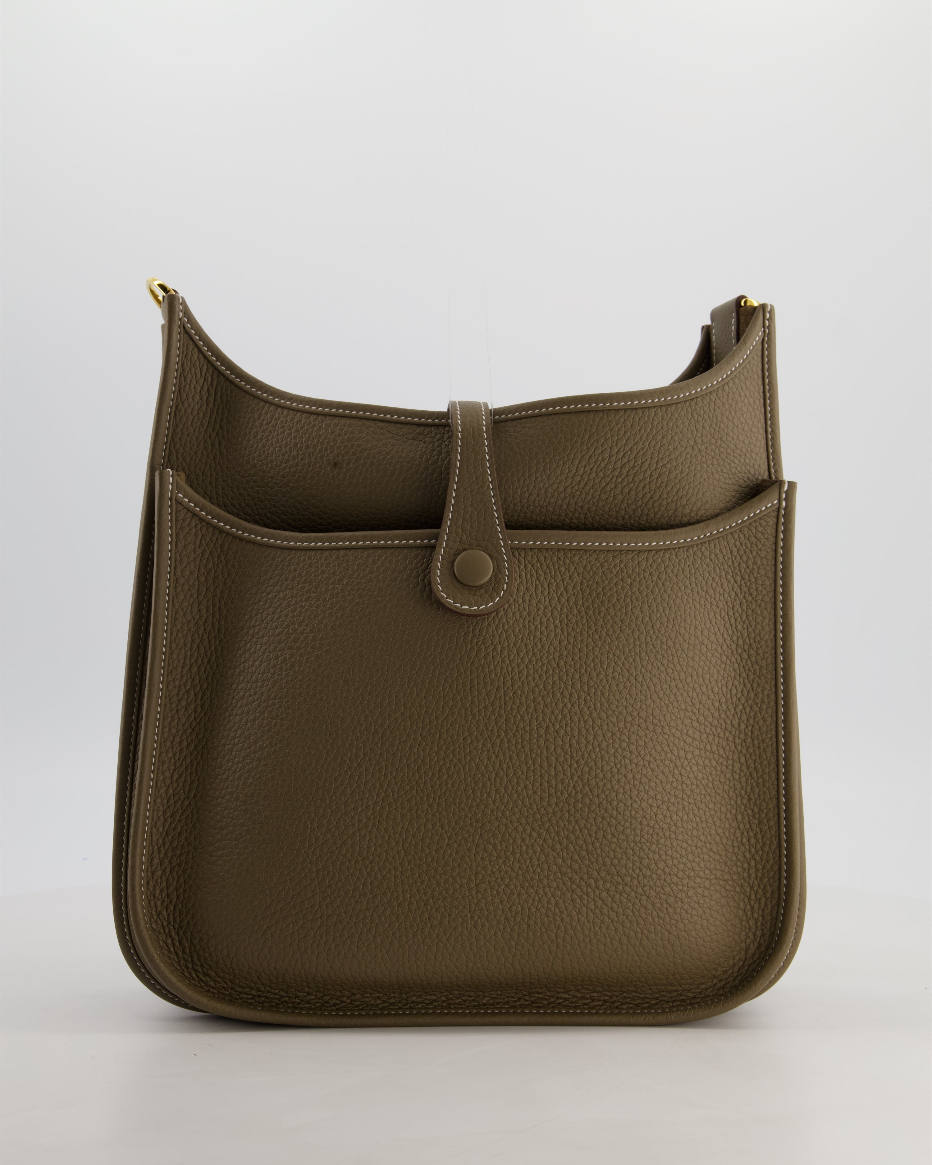 Hermès Evelyne III 29 Bag in Etoupe Taurillon Clemence Leather with Gold Hardware