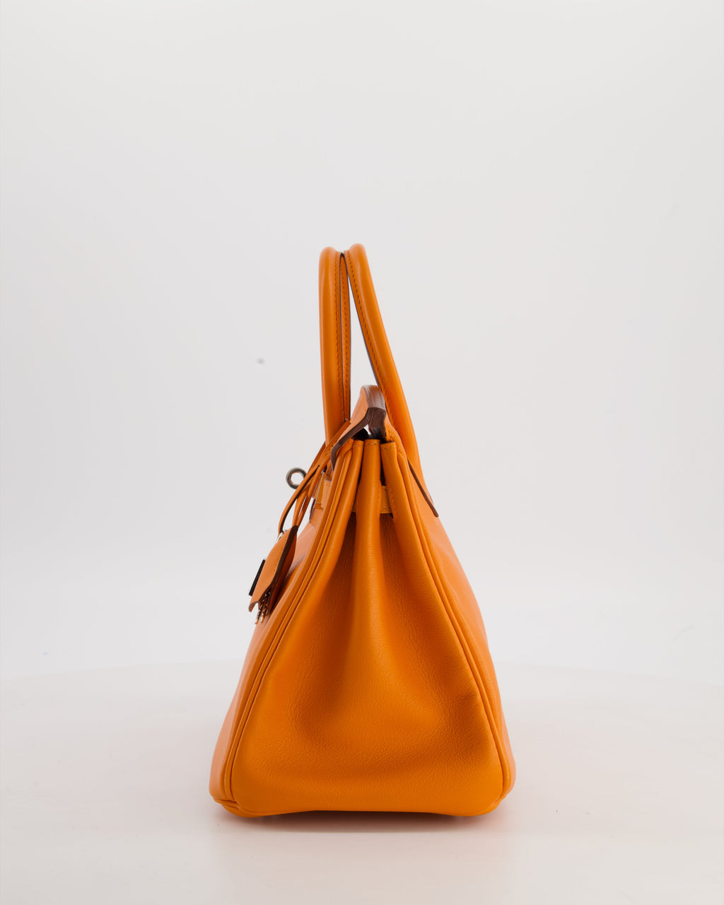 Hermès Birkin 25 Retourne Bag in Orange Swift Leather with Palladium Hardware