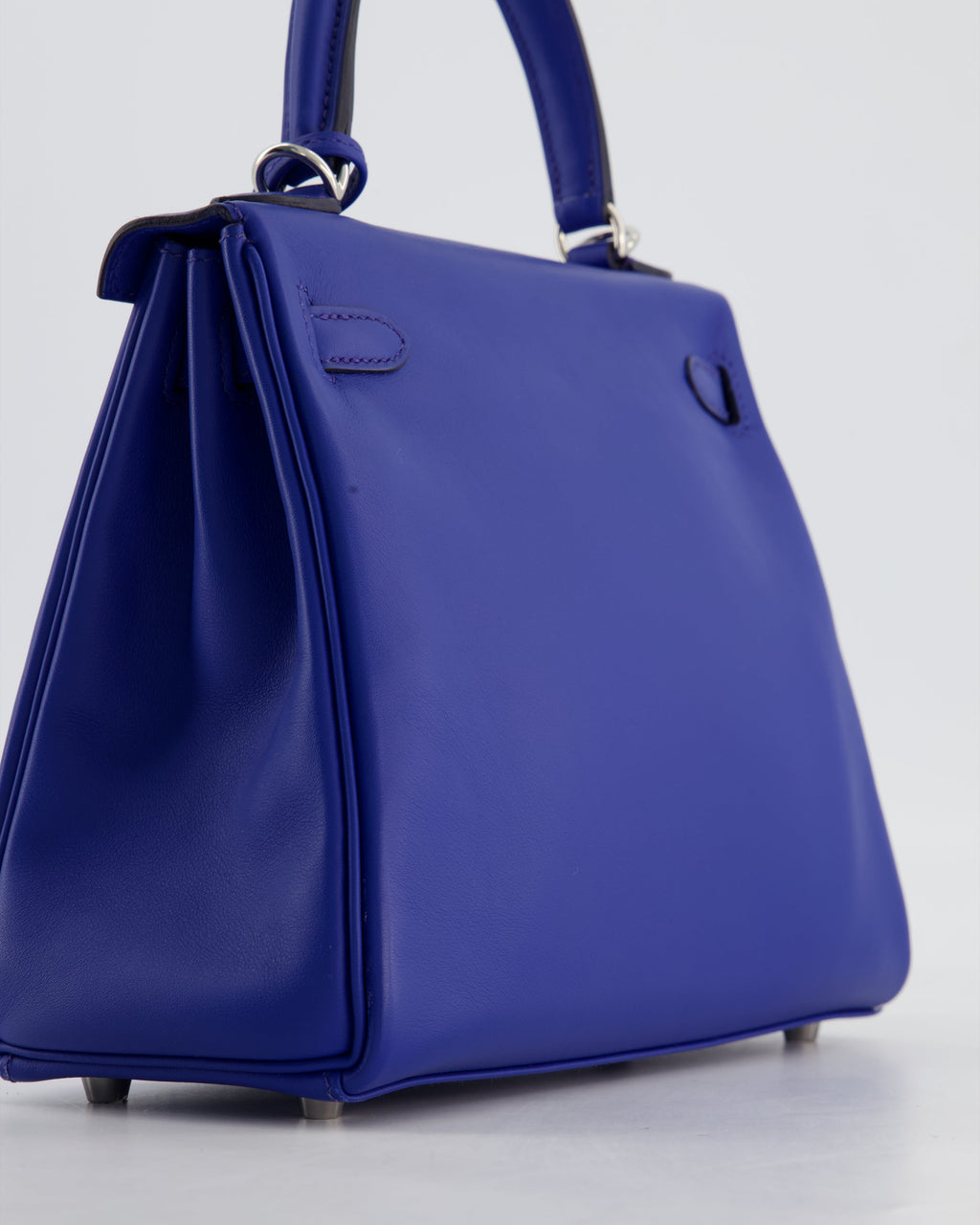 Hermès Kelly 25 Retourne Bag in Bleu France Swift Leather Bleu with Palladium Hardware