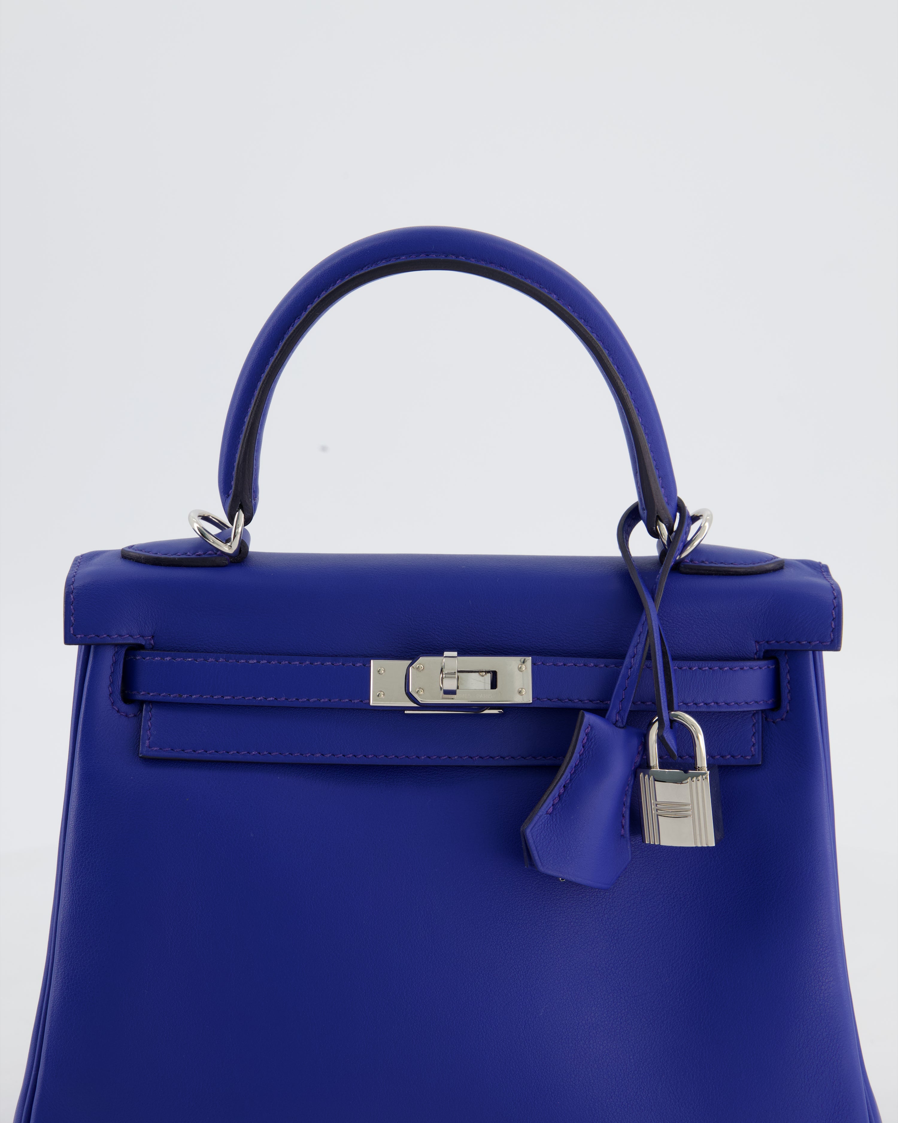 Hermès Kelly 25 Retourne Bag in Bleu France Swift Leather Bleu with Palladium Hardware