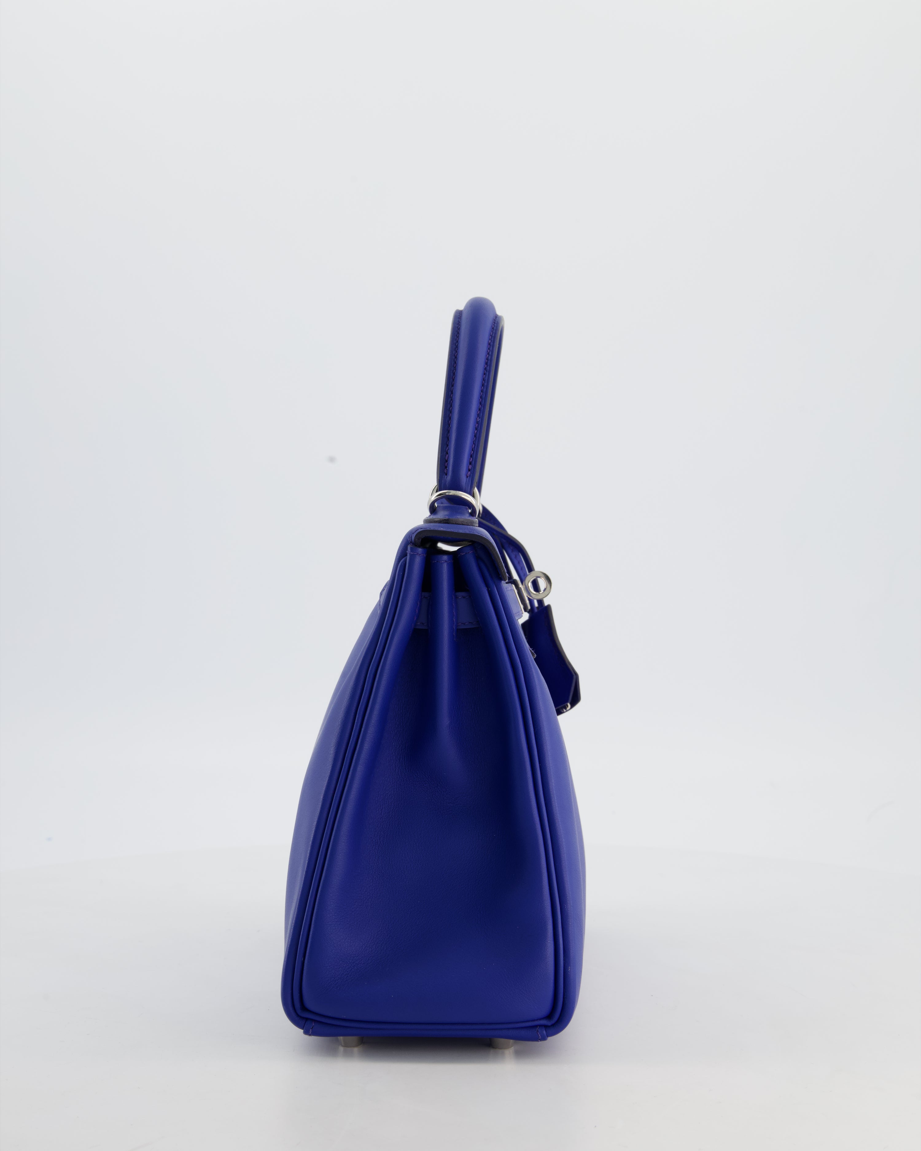 Hermès Kelly 25 Retourne Bag in Bleu France Swift Leather Bleu with Palladium Hardware