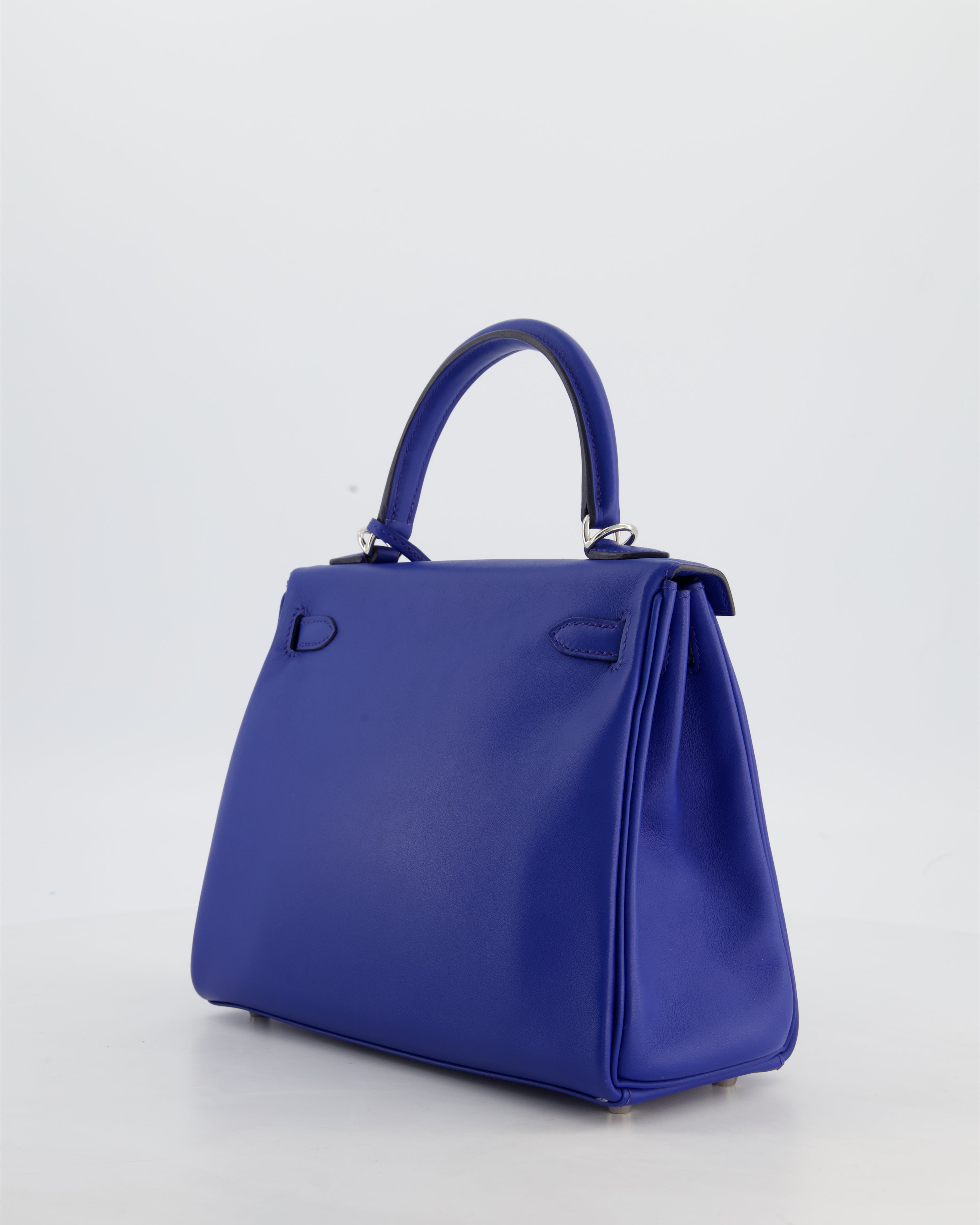 Hermès Kelly 25 Retourne Bag in Bleu France Swift Leather Bleu with Palladium Hardware