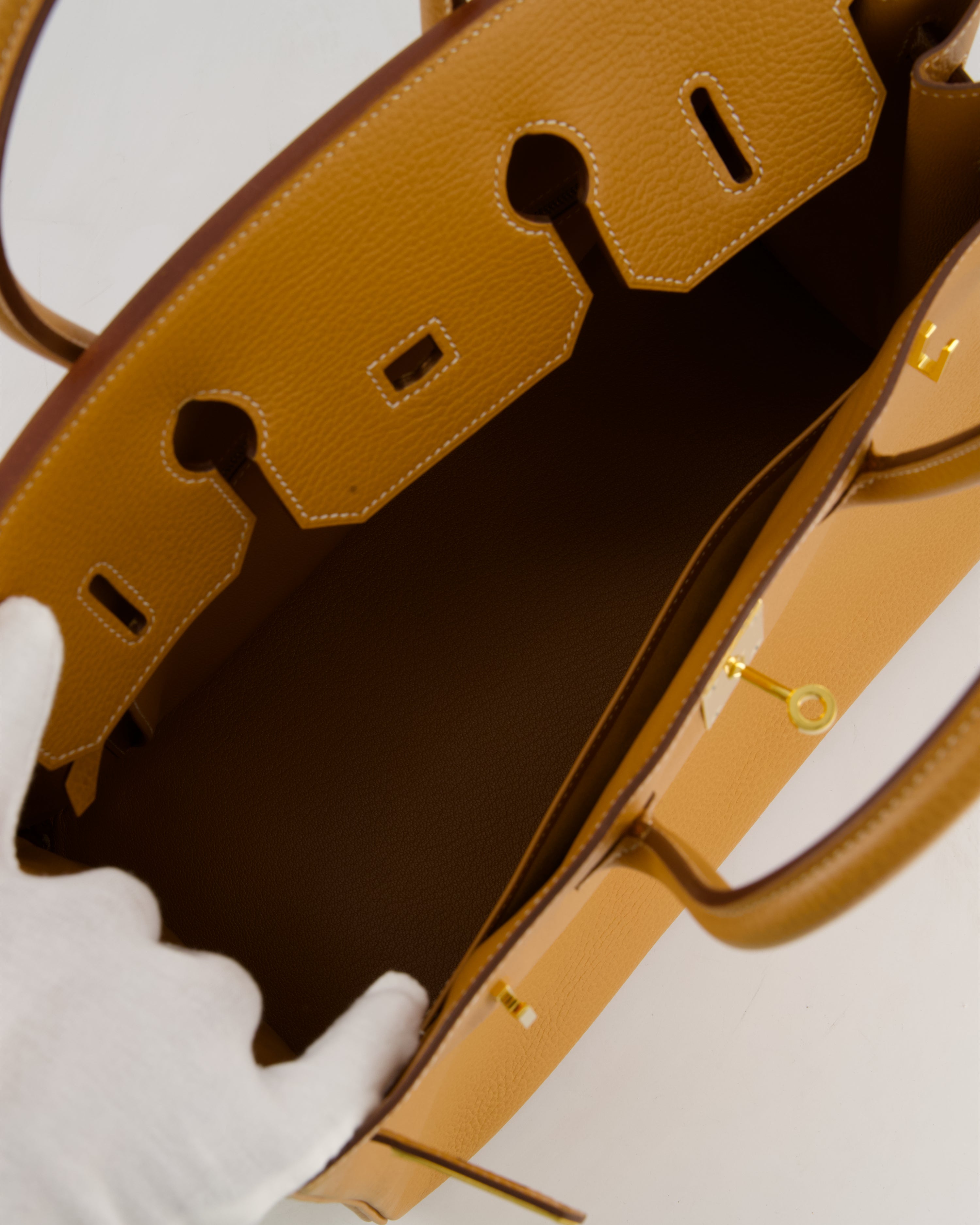 *VERY RARE* Hermès Vintage Birkin 35 Retourne Bag in Naturel Ardennes Leather With Gold Hardware