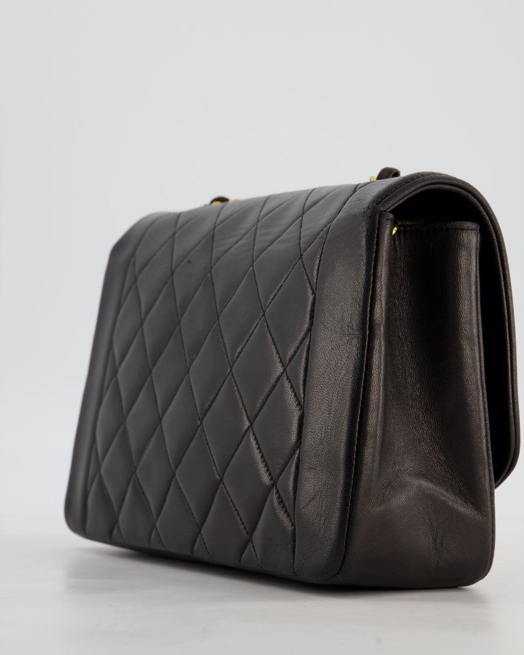 Chanel Vintage Espresso Brown Medium Diana Flap Bag in Lambskin Leather with 24K Gold Hardware