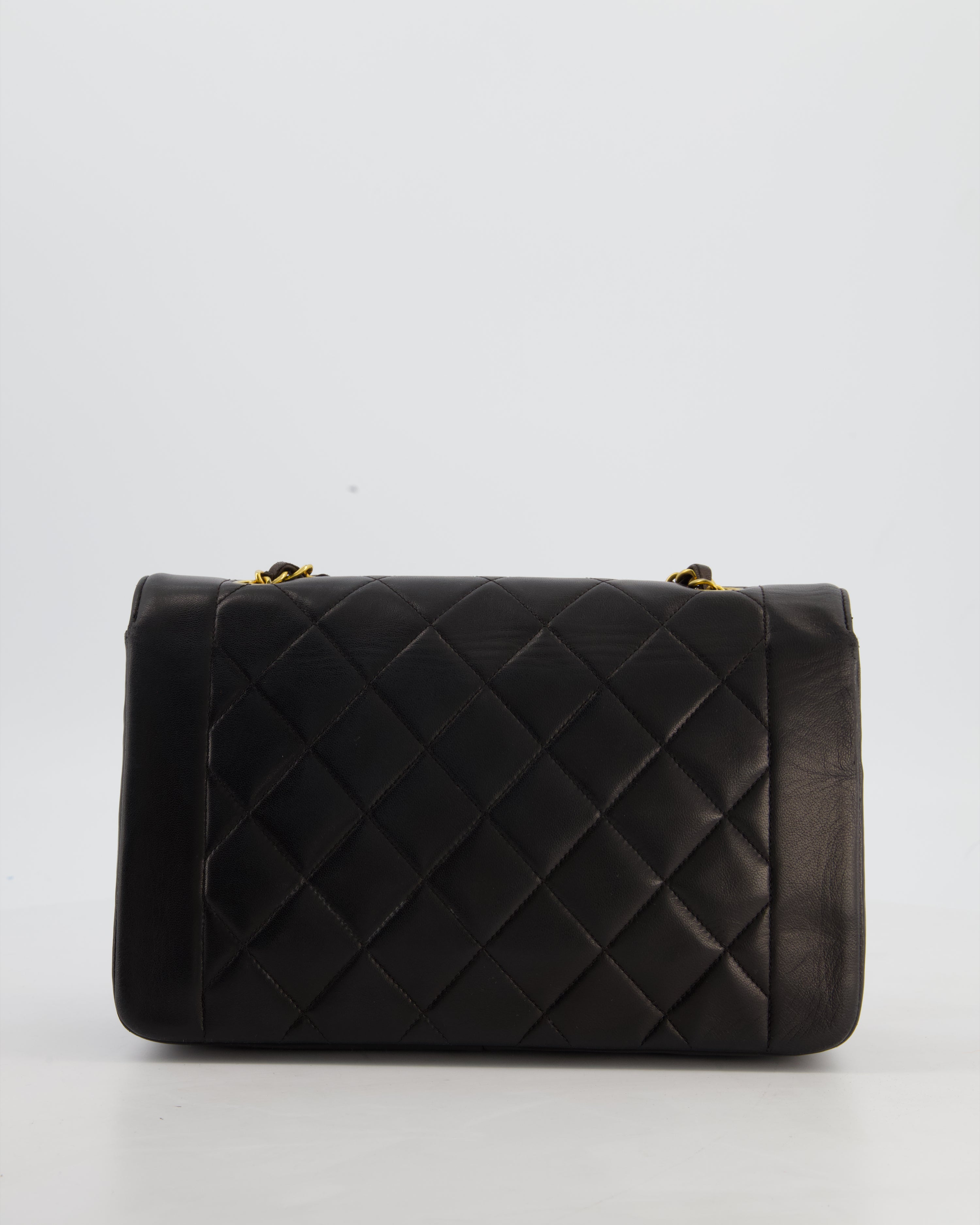 Chanel Vintage Espresso Brown Medium Diana Flap Bag in Lambskin Leather with 24K Gold Hardware