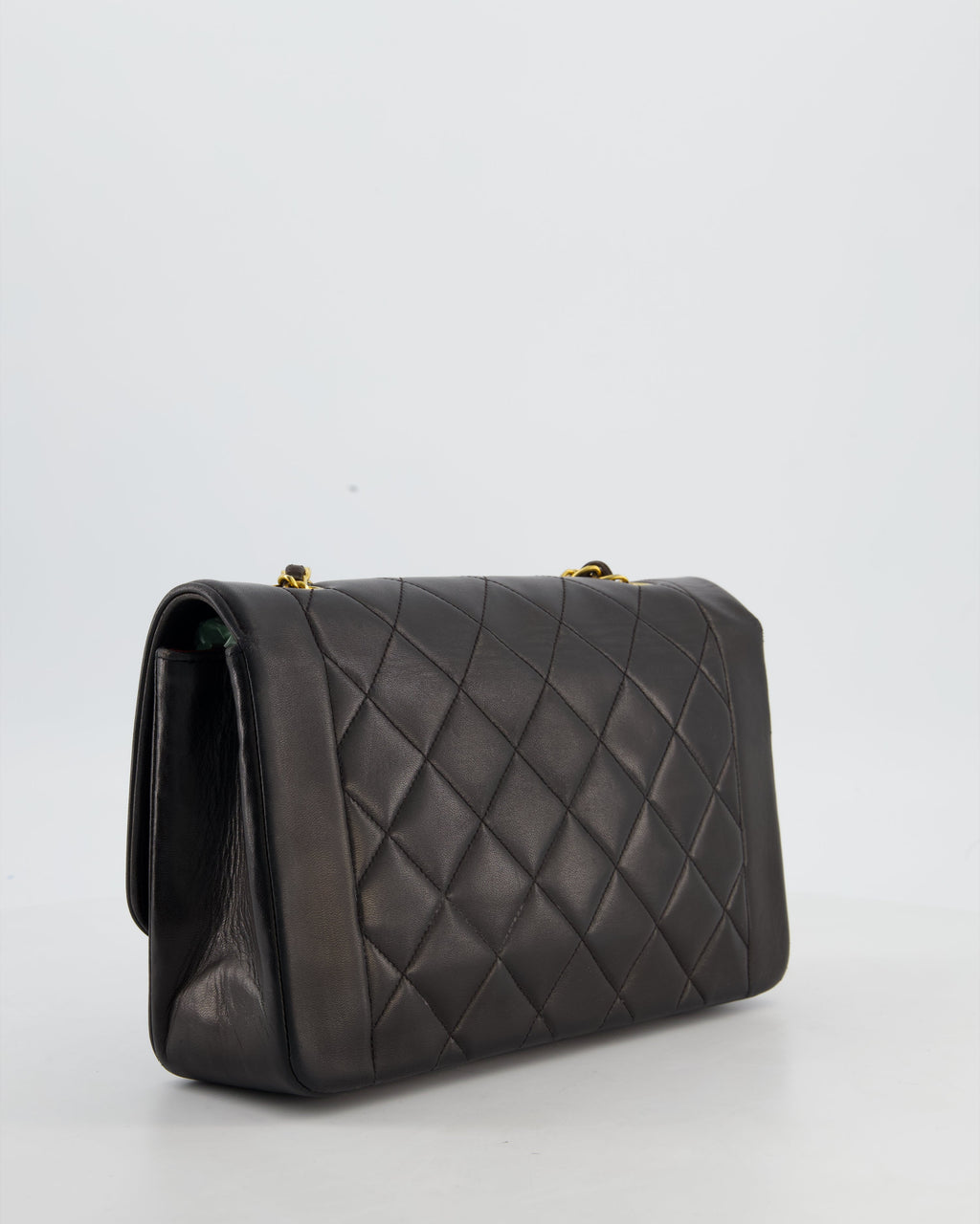 Chanel Vintage Espresso Brown Medium Diana Flap Bag in Lambskin Leather with 24K Gold Hardware