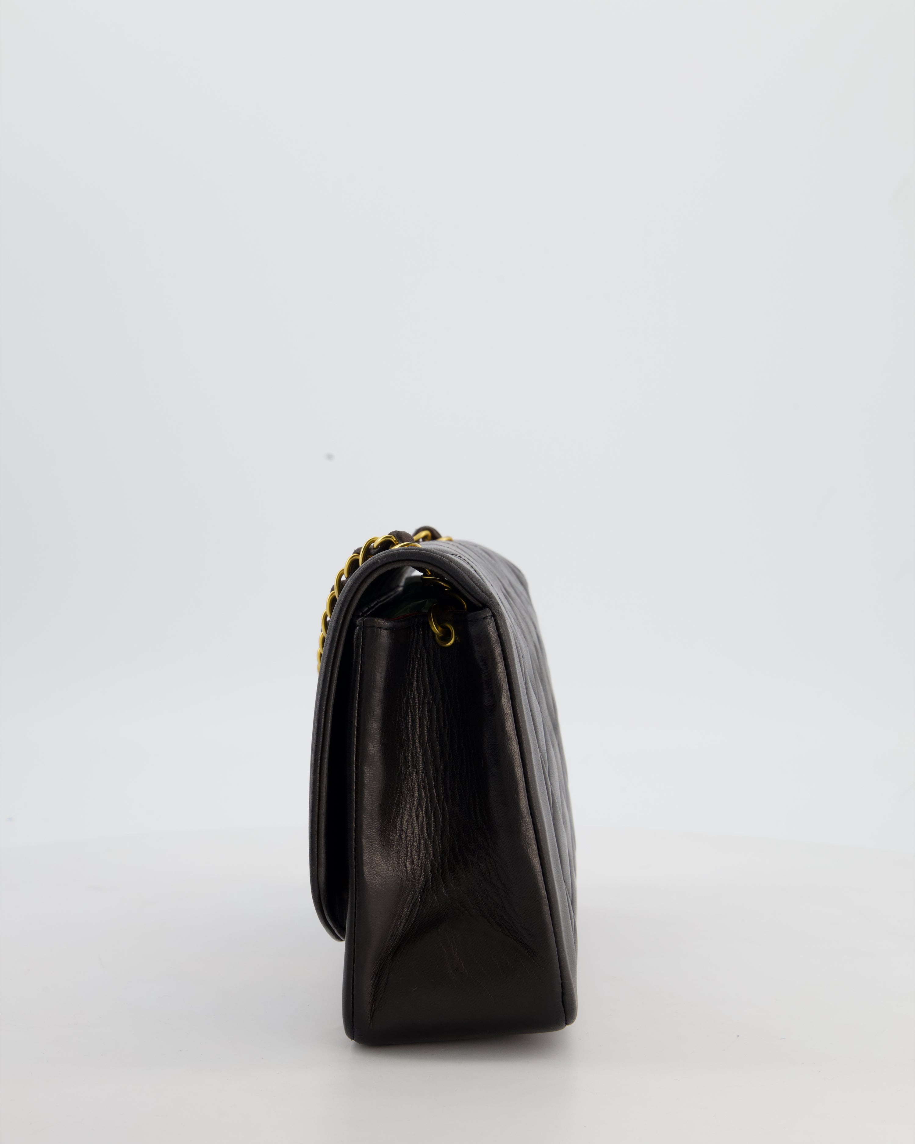 Chanel Vintage Espresso Brown Medium Diana Flap Bag in Lambskin Leather with 24K Gold Hardware