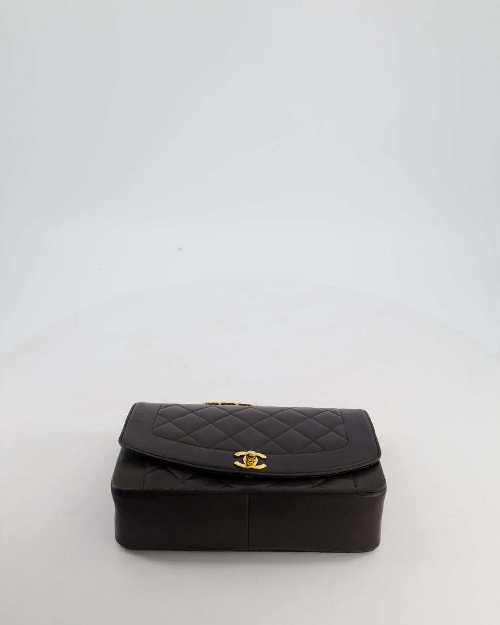 Chanel Vintage Espresso Brown Medium Diana Flap Bag in Lambskin Leather with 24K Gold Hardware