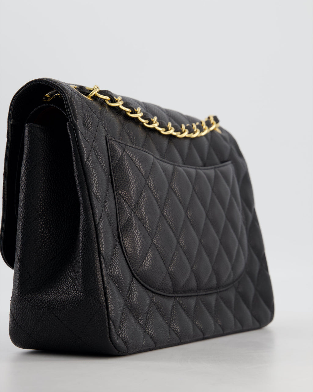 Chanel Jumbo Classic Double Flap Bag in Black Caviar Leather with Gold Hardware RRP £9,540