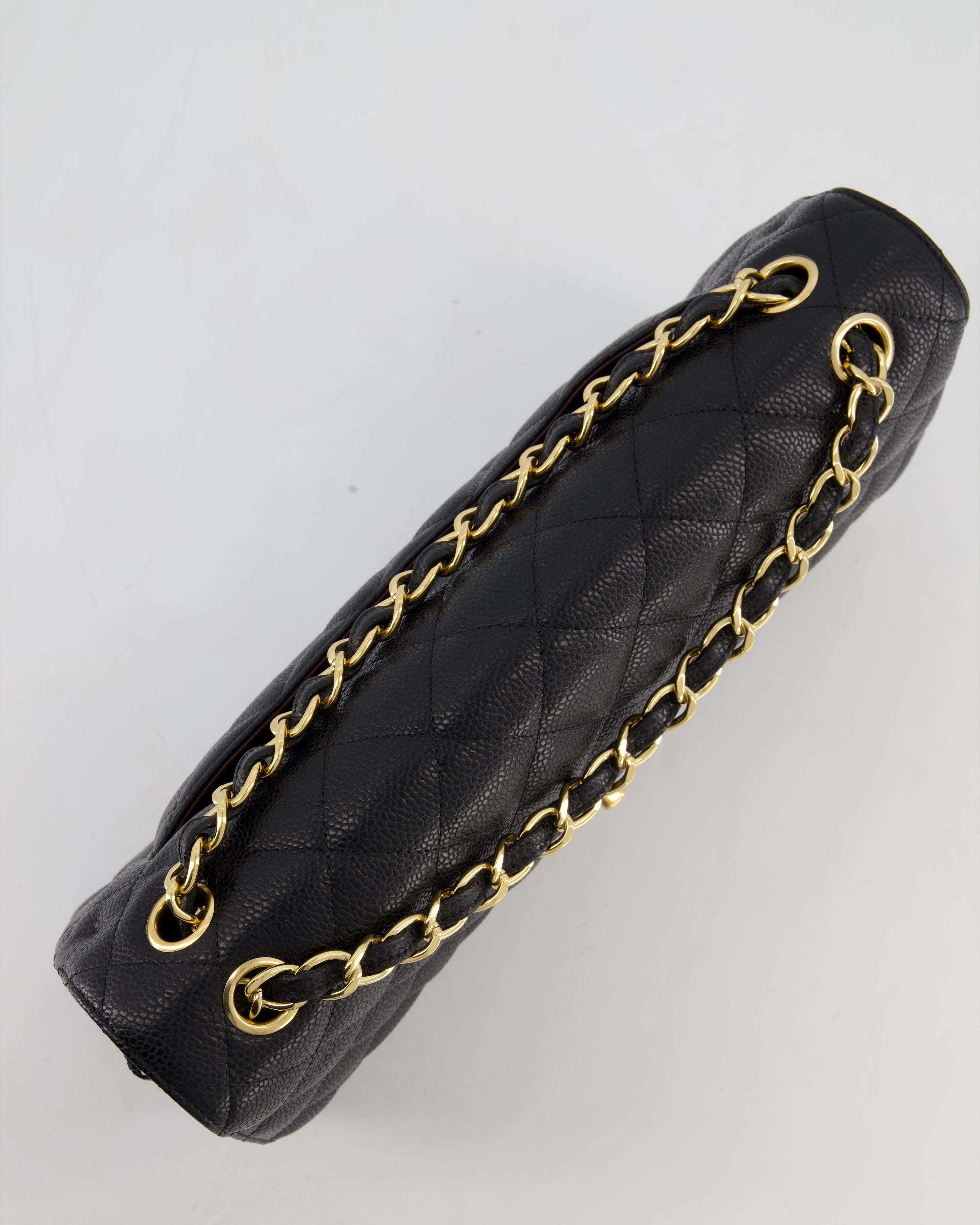 Chanel Jumbo Classic Double Flap Bag in Black Caviar Leather with Gold Hardware RRP £9,540