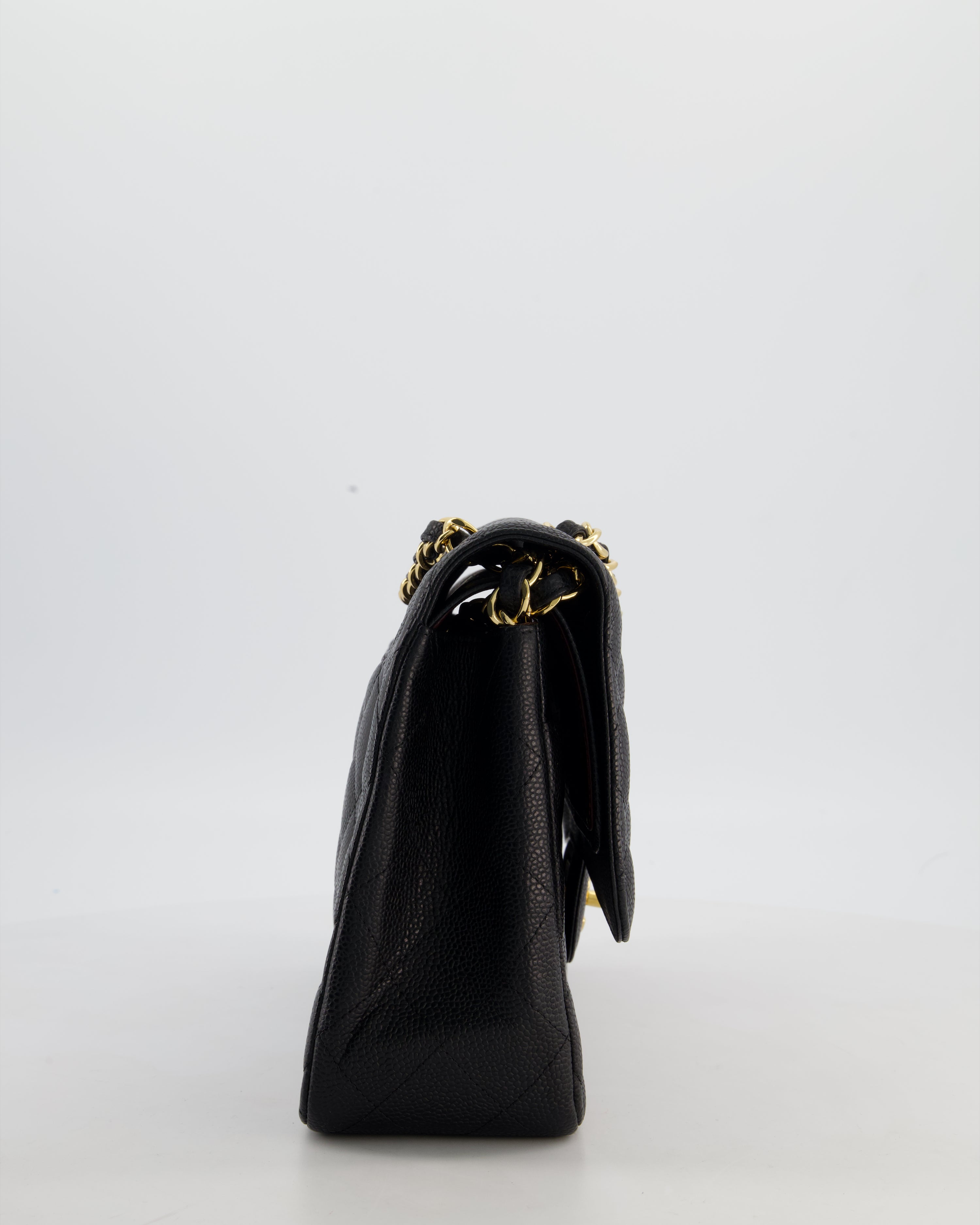 Chanel Jumbo Classic Double Flap Bag in Black Caviar Leather with Gold Hardware RRP £9,540