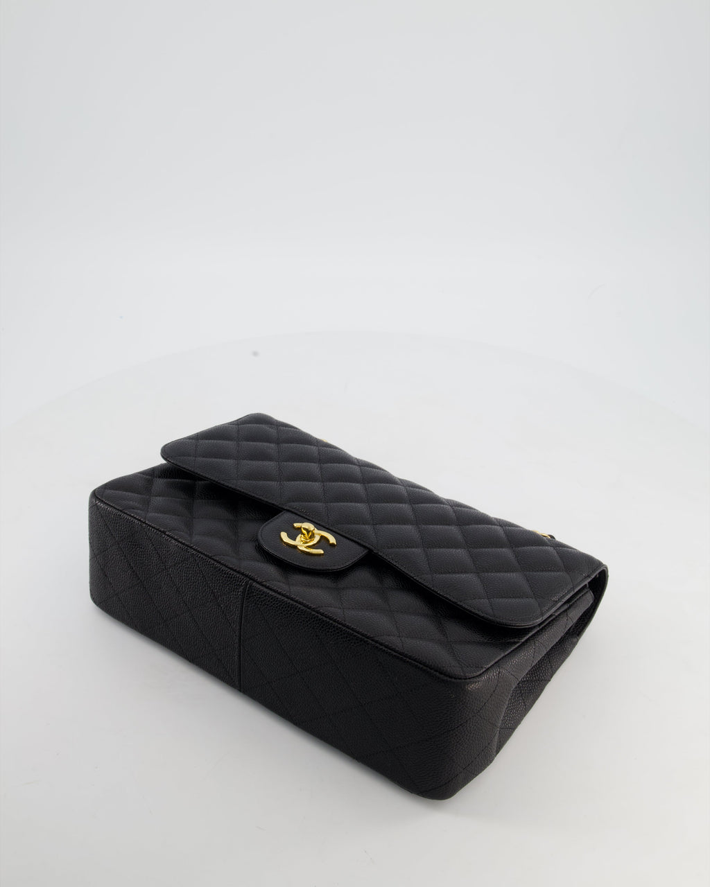 Chanel Jumbo Classic Double Flap Bag in Black Caviar Leather with Gold Hardware RRP £9,540