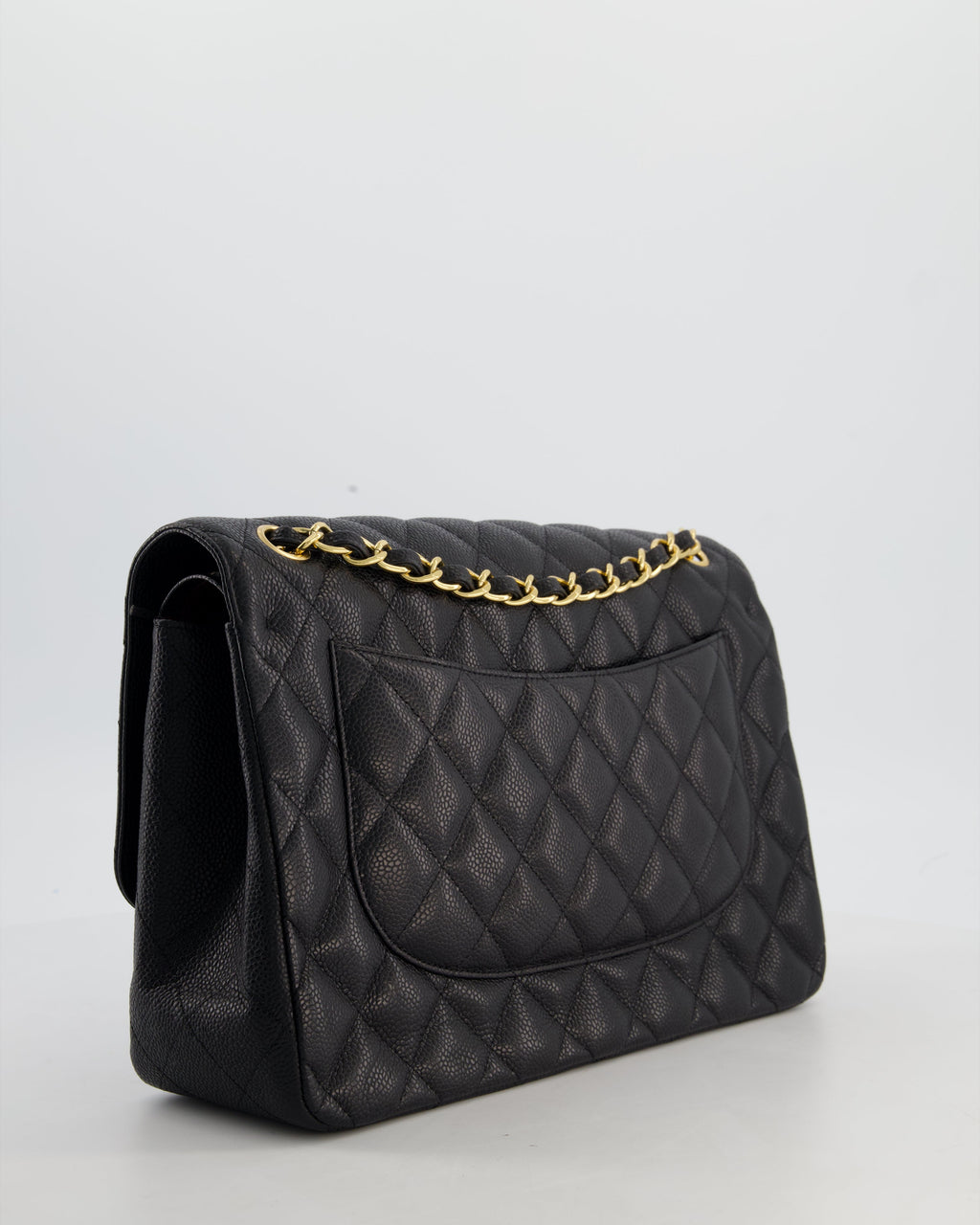 Chanel Jumbo Classic Double Flap Bag in Black Caviar Leather with Gold Hardware RRP £9,540
