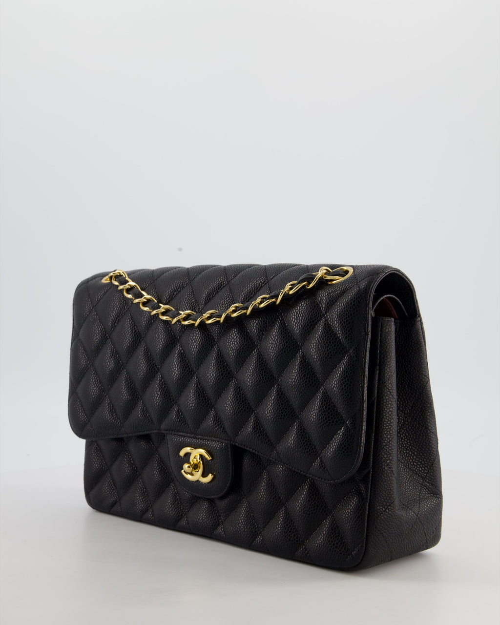 Chanel Jumbo Classic Double Flap Bag in Black Caviar Leather with Gold Hardware RRP £9,540