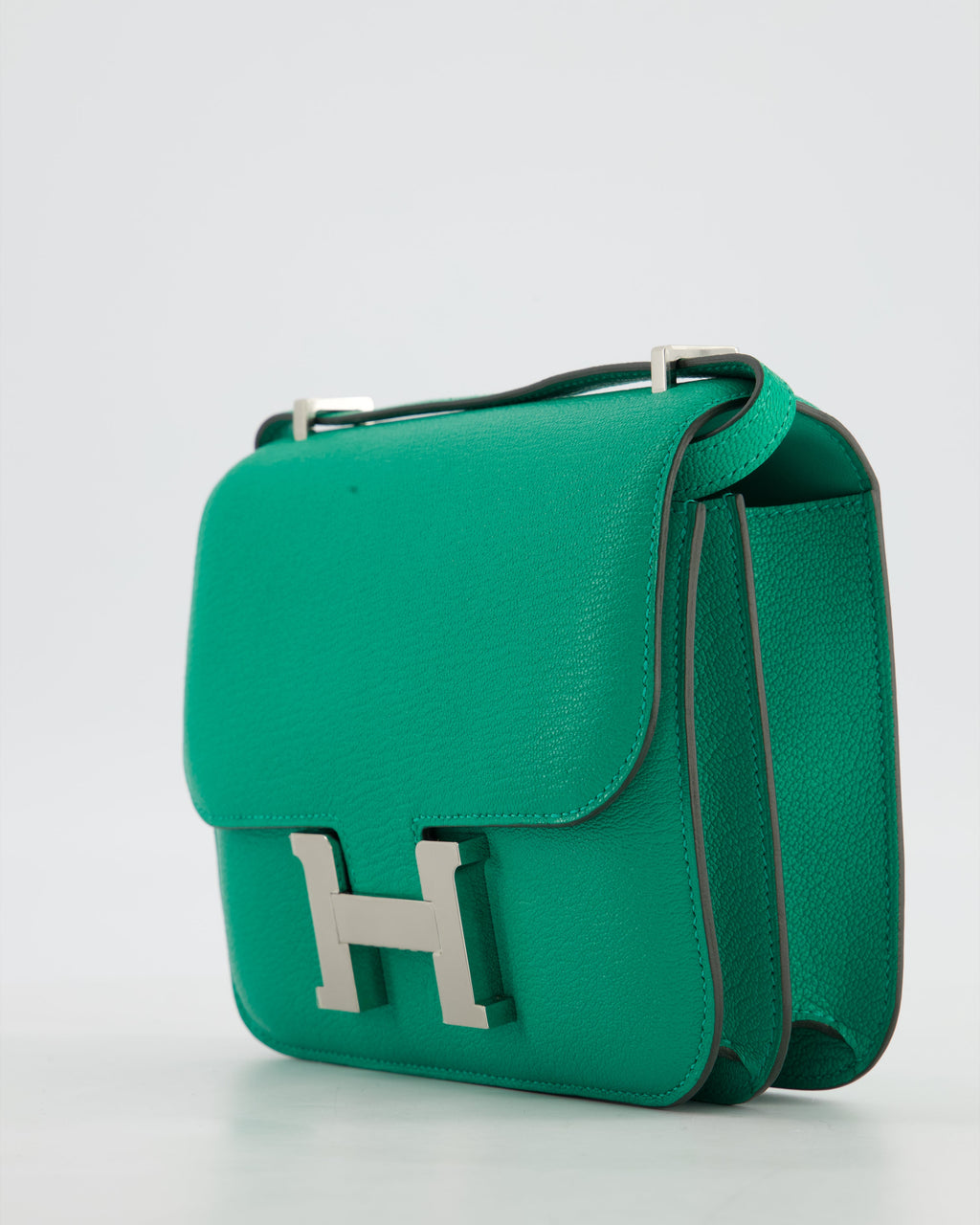 Hermès Mini Constance III Miroir 18 Bag in Menthe Chevre Mysore Leather with Palladium Hardware