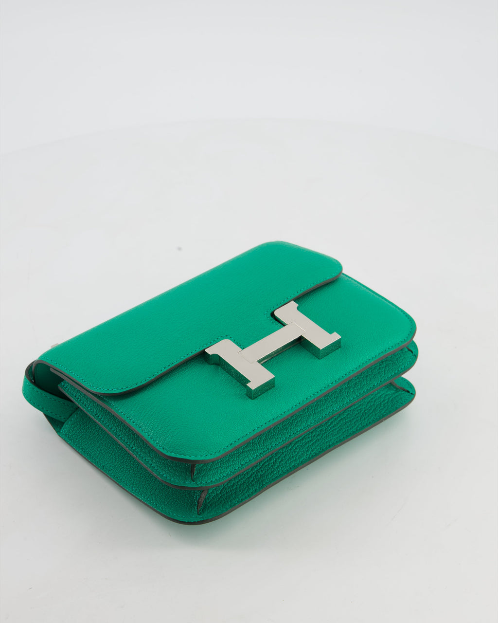 Hermès Mini Constance III Miroir 18 Bag in Menthe Chevre Mysore Leather with Palladium Hardware