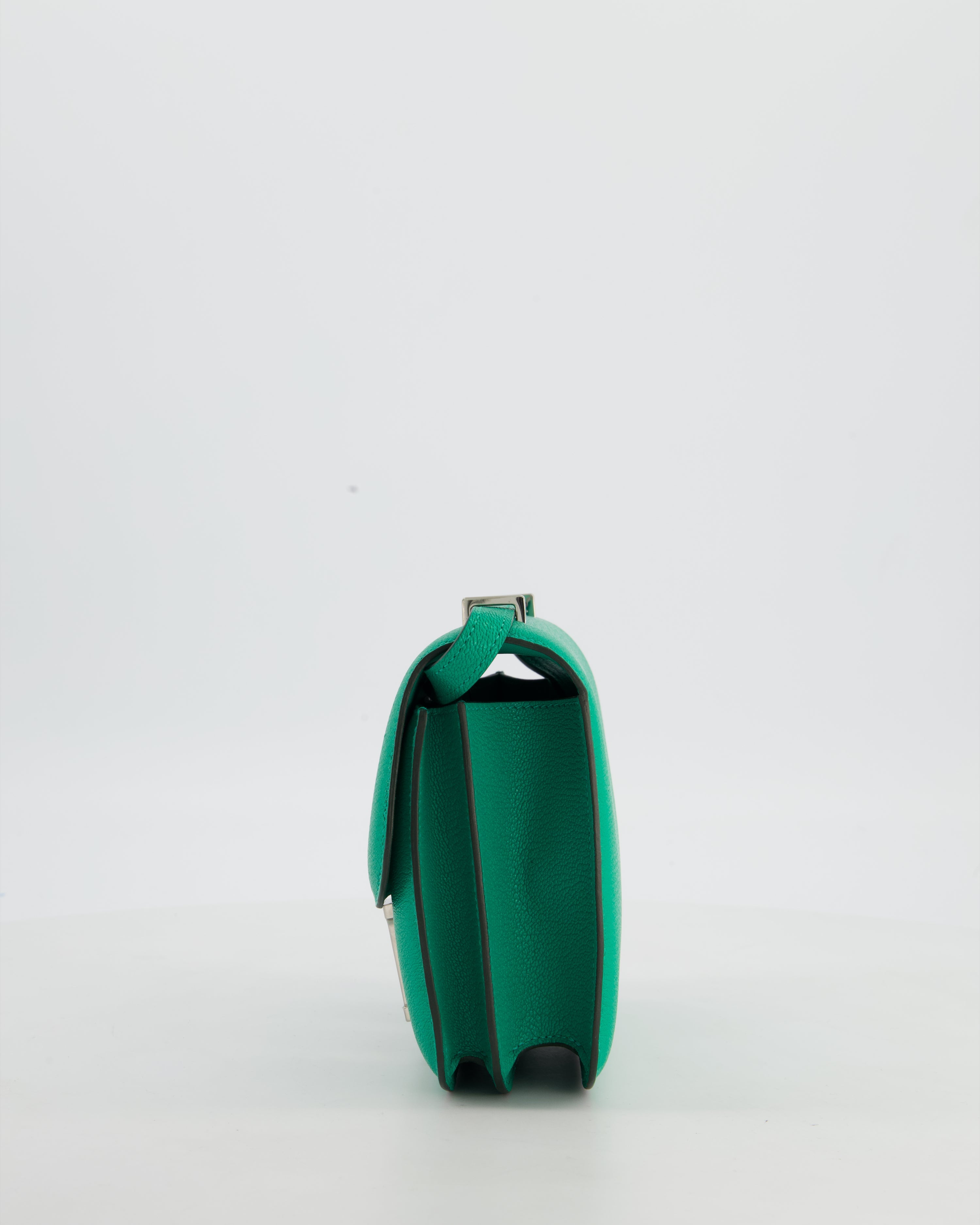 Hermès Mini Constance III Miroir 18 Bag in Menthe Chevre Mysore Leather with Palladium Hardware