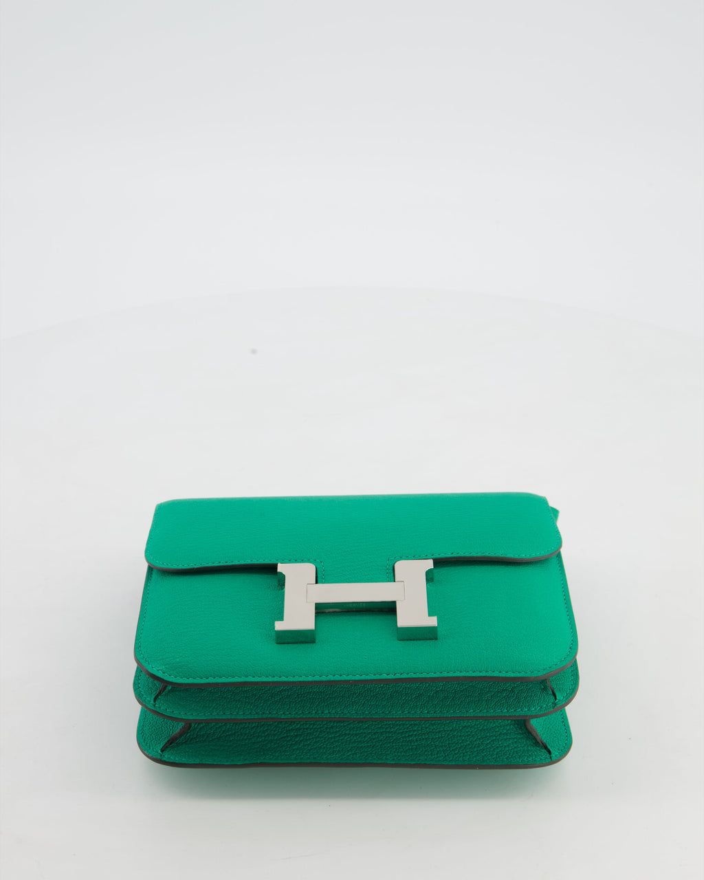 Hermès Mini Constance III Miroir 18 Bag in Menthe Chevre Mysore Leather with Palladium Hardware