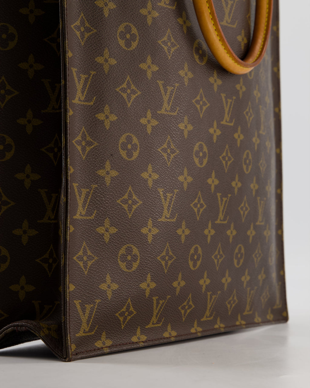 Louis Vuitton Brown Monogram Sac Plat Tote Bag with Gold Hardware