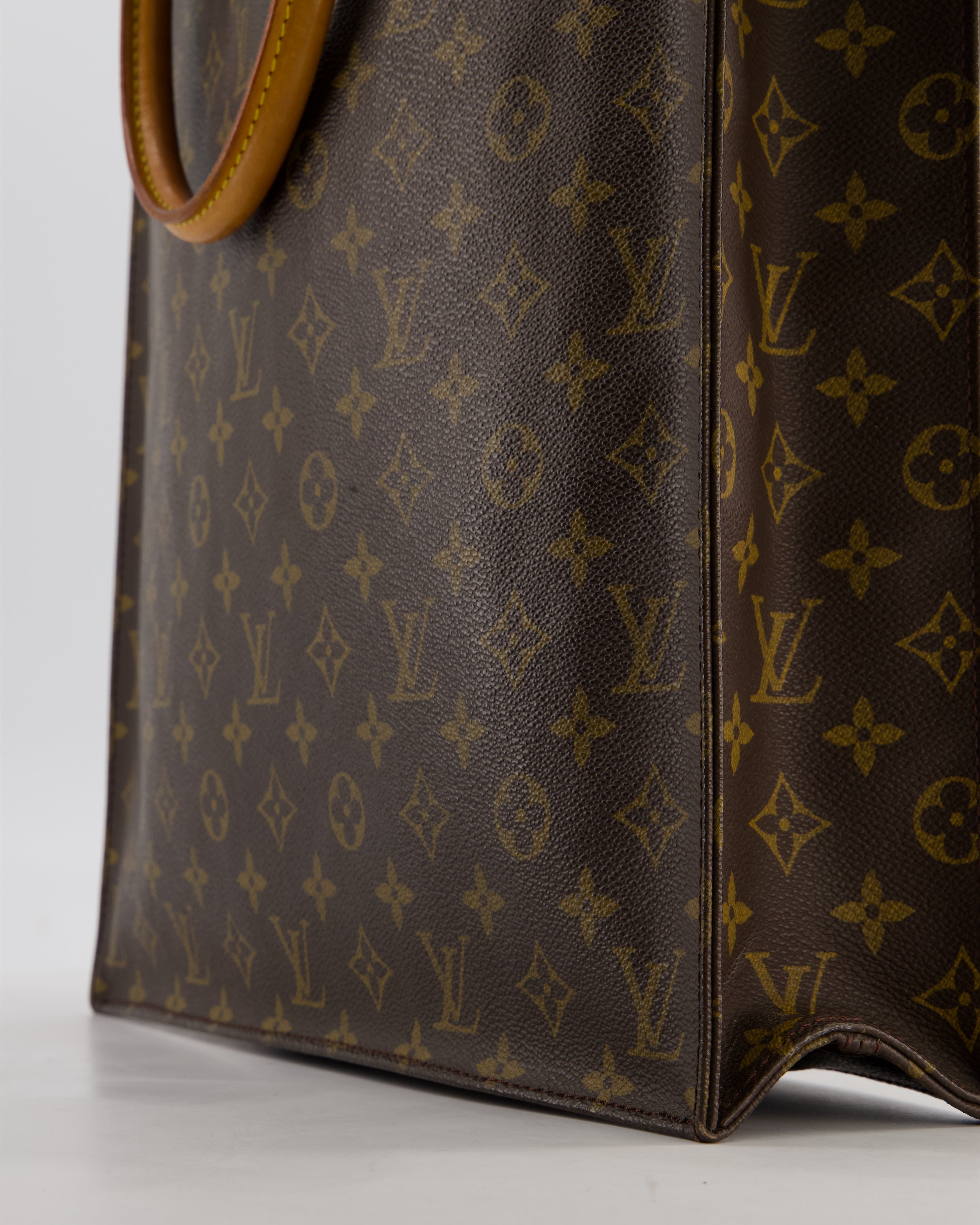 Louis Vuitton Brown Monogram Sac Plat Tote Bag with Gold Hardware