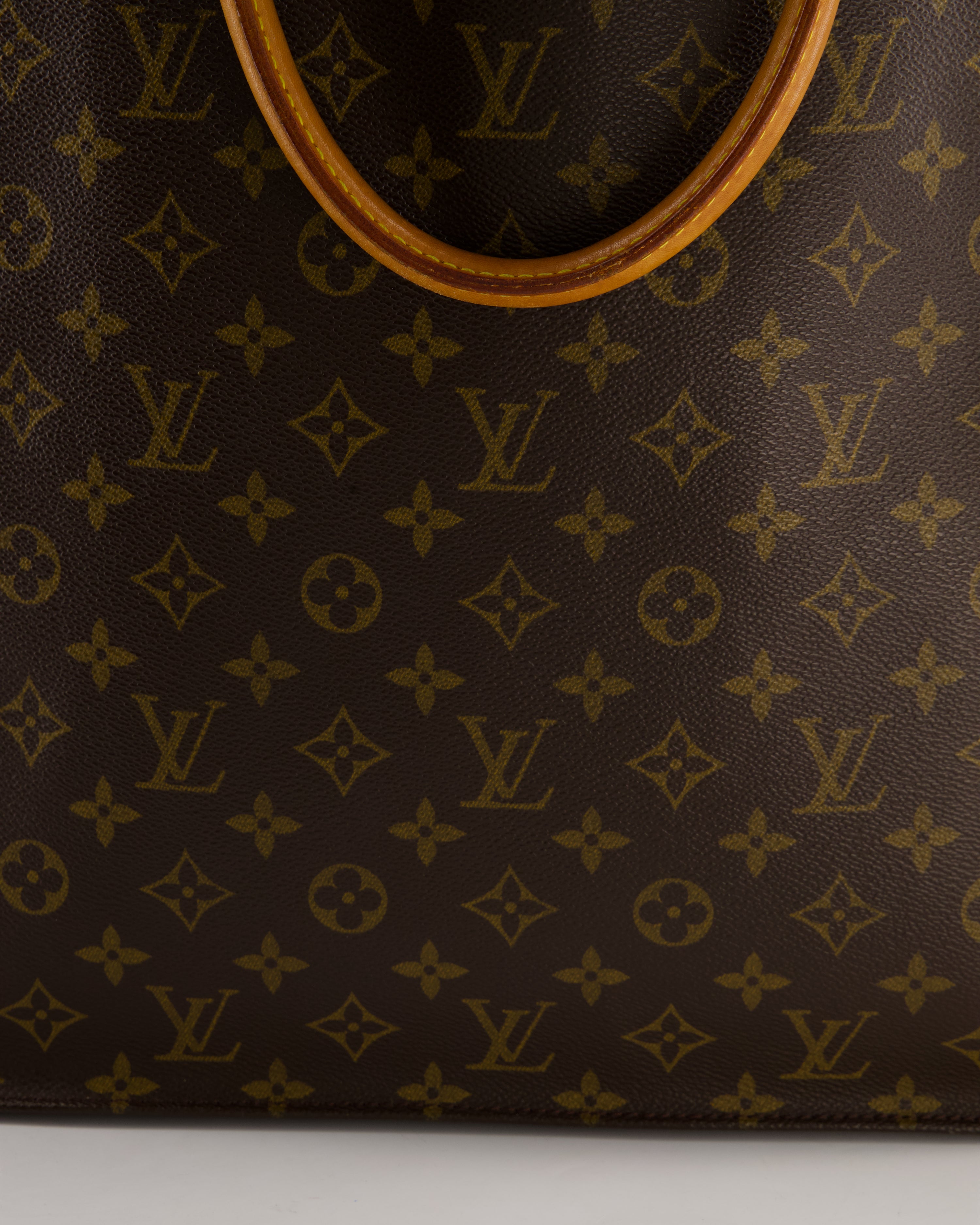 Louis Vuitton Brown Monogram Sac Plat Tote Bag with Gold Hardware