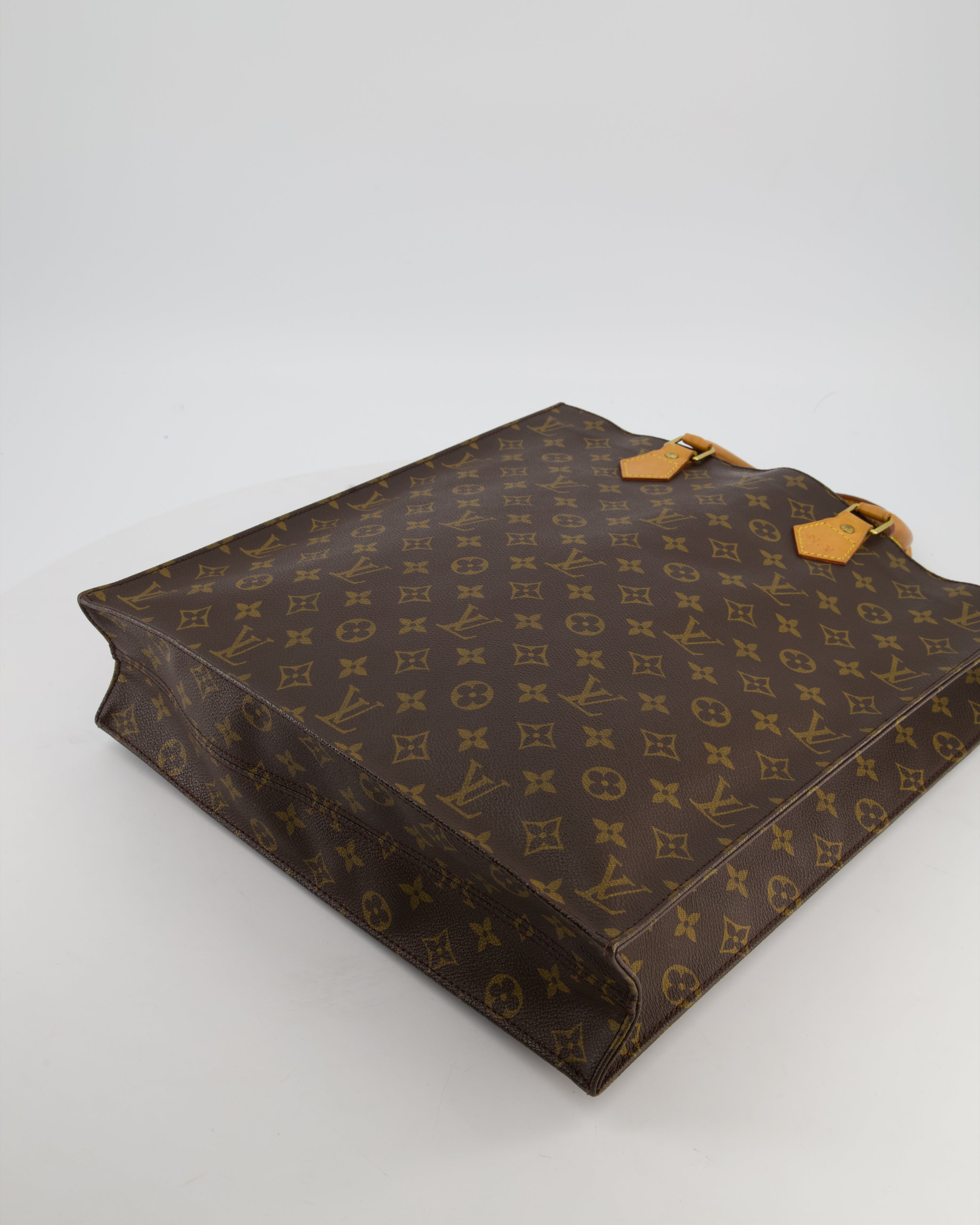 Louis Vuitton Brown Monogram Sac Plat Tote Bag with Gold Hardware
