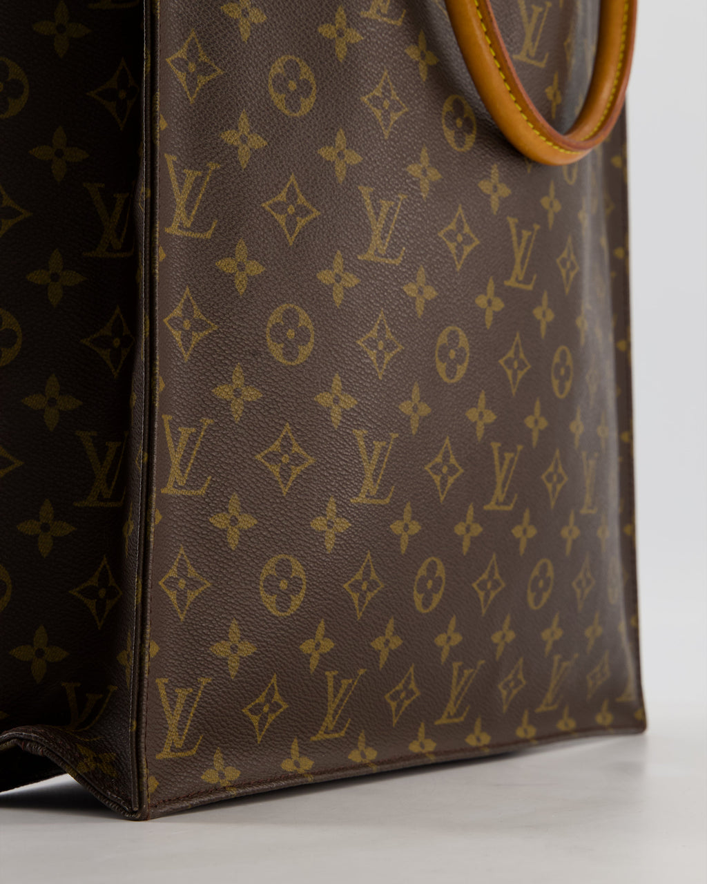 Louis Vuitton Brown Monogram Sac Plat Tote Bag with Gold Hardware