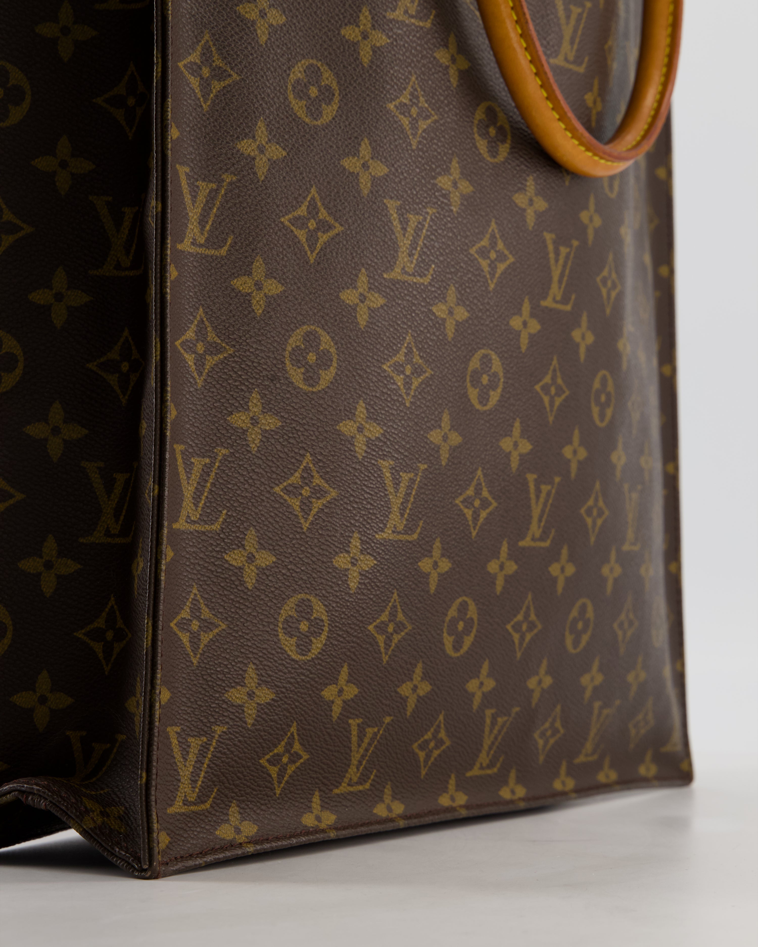 Louis Vuitton Brown Monogram Sac Plat Tote Bag with Gold Hardware