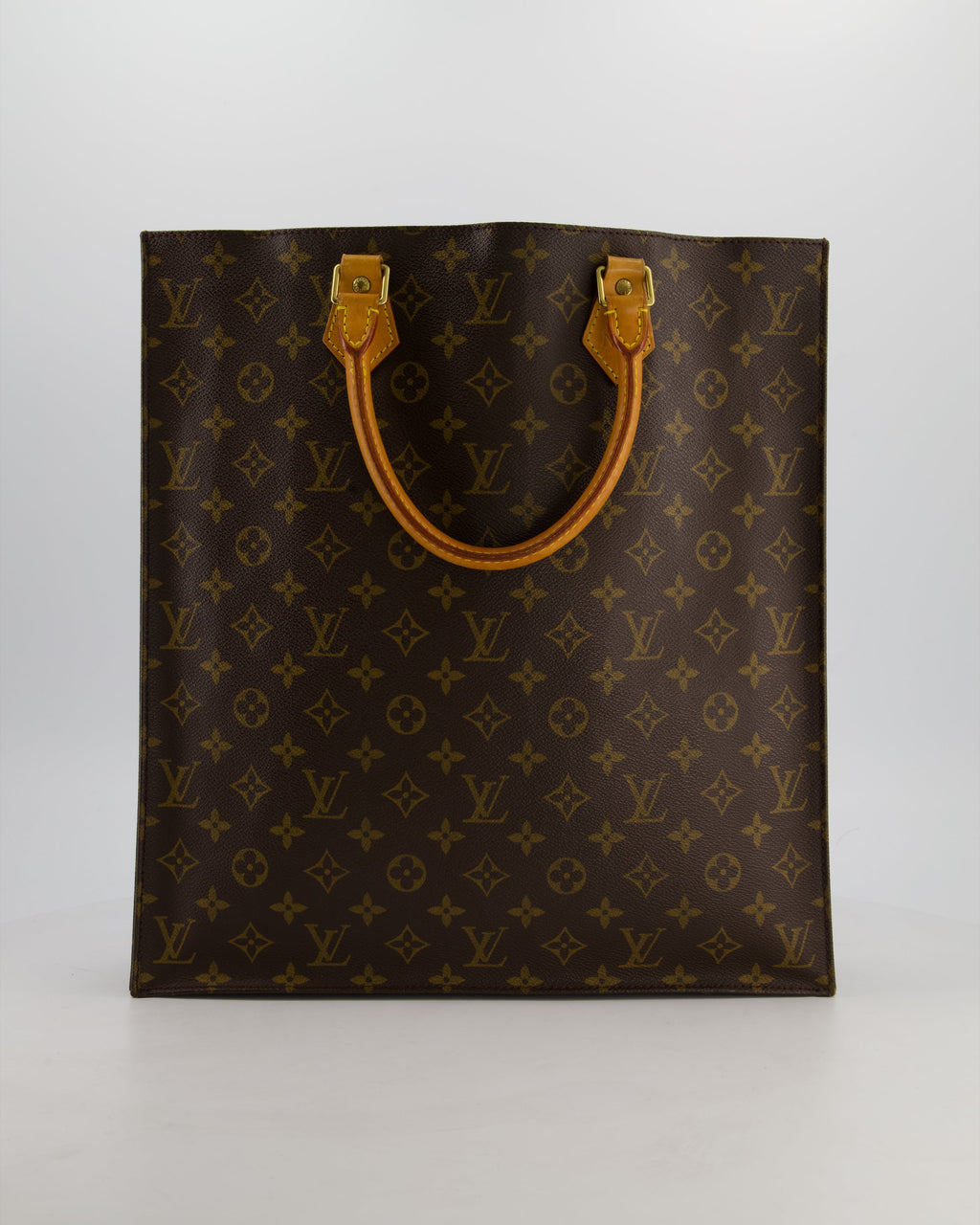 Louis Vuitton Brown Monogram Sac Plat Tote Bag with Gold Hardware