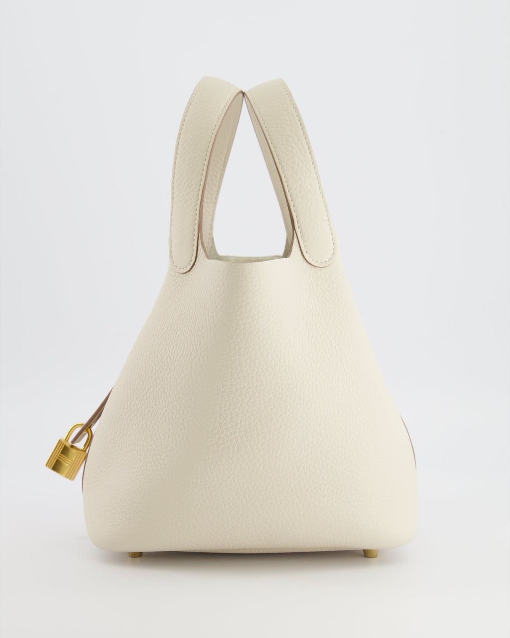 *RARE* Hermès Picotin Lock 18 Bag in Craie Clemence Leather with Gold Hardware