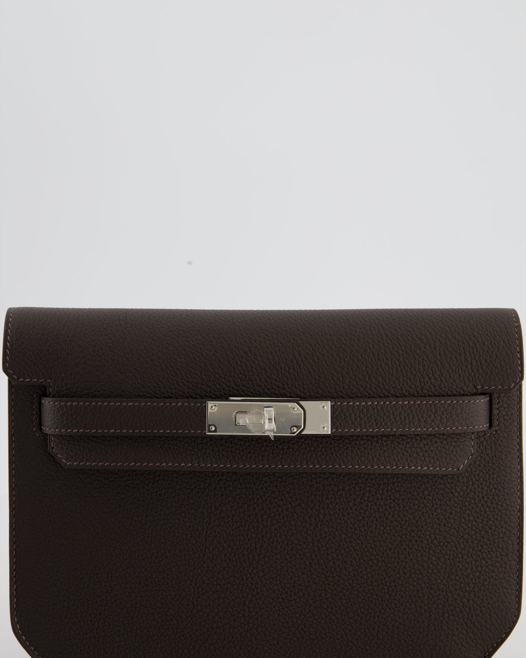 *RARE* Hermès Kelly Depeches 25 Bag in Bai Brun Togo Leather with Palladium Hardware
