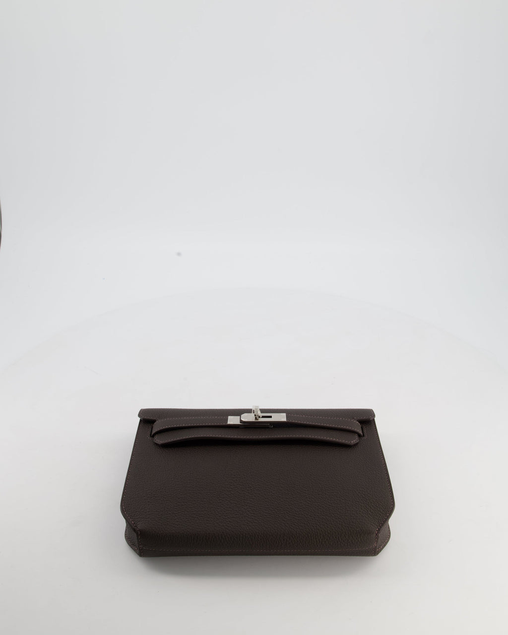*RARE* Hermès Kelly Depeches 25 Bag in Bai Brun Togo Leather with Palladium Hardware