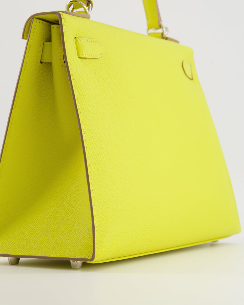 Hermès Kelly 28 Sellier Bag in Lime Epsom Leather with Palladium Hardware